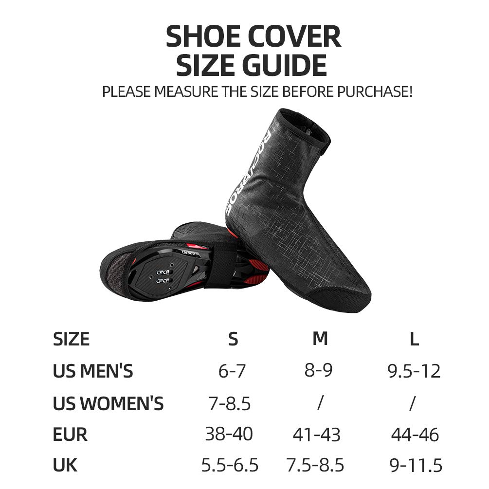 ROCKBROS Thermal Windproof Cycling Shoe Covers - Fleece-Lined Winter Bike Overshoes for Mountain & Road Biking - Keep Feet Warm in Cold Weather Rides