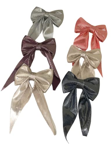 Samyak 6-Piece Women & Girls Hair Clips Set - Fashionable Bow Barrettes with Tail Design Hairpins for Women & Kids - Perfect for School, Parties & Daily Hair Styling