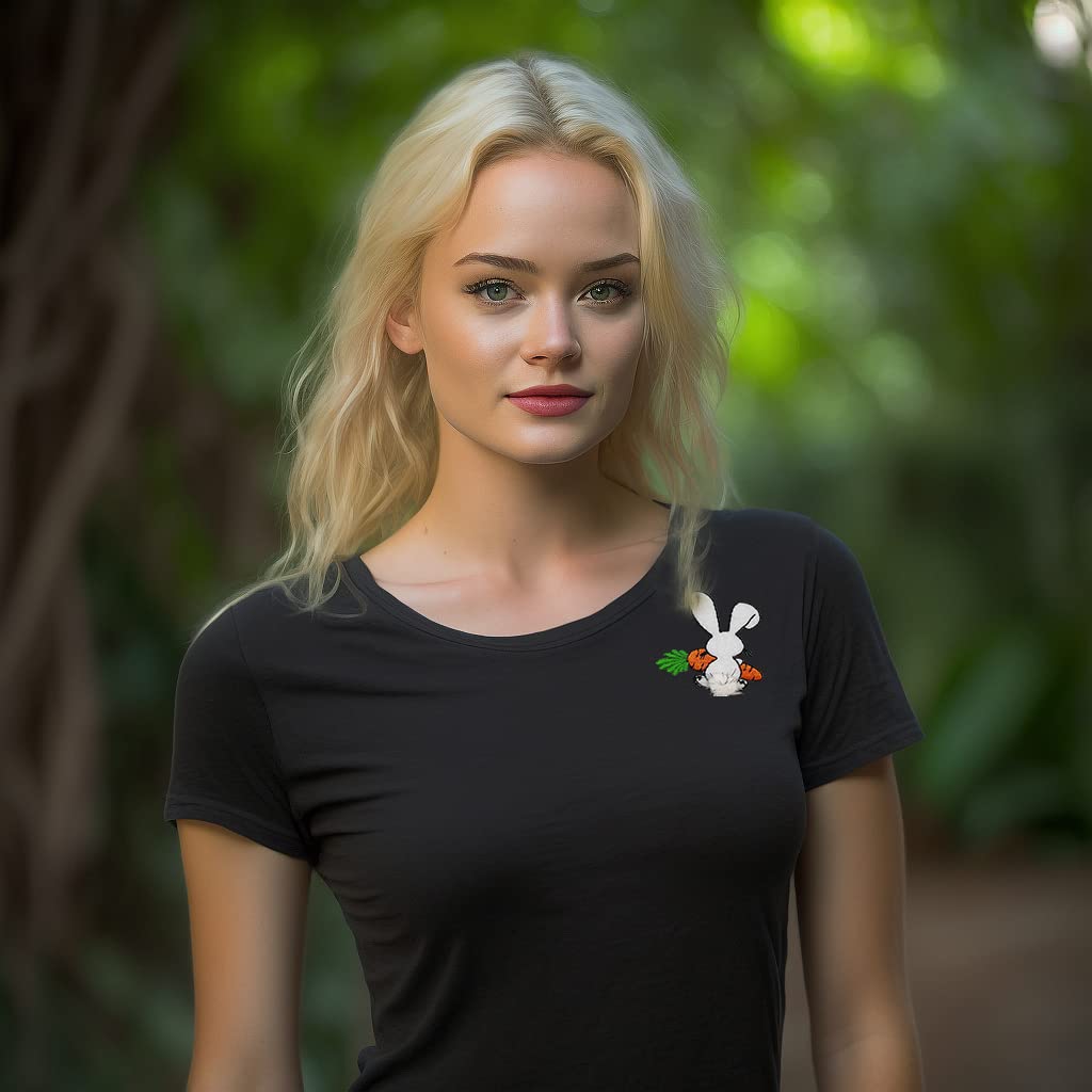 DIY Easter Shirt with Cute Bunny Rabbit Embroidered Iron On Patch - Perfect for Easter Crafts, Costume Decorations & Holiday Outfits