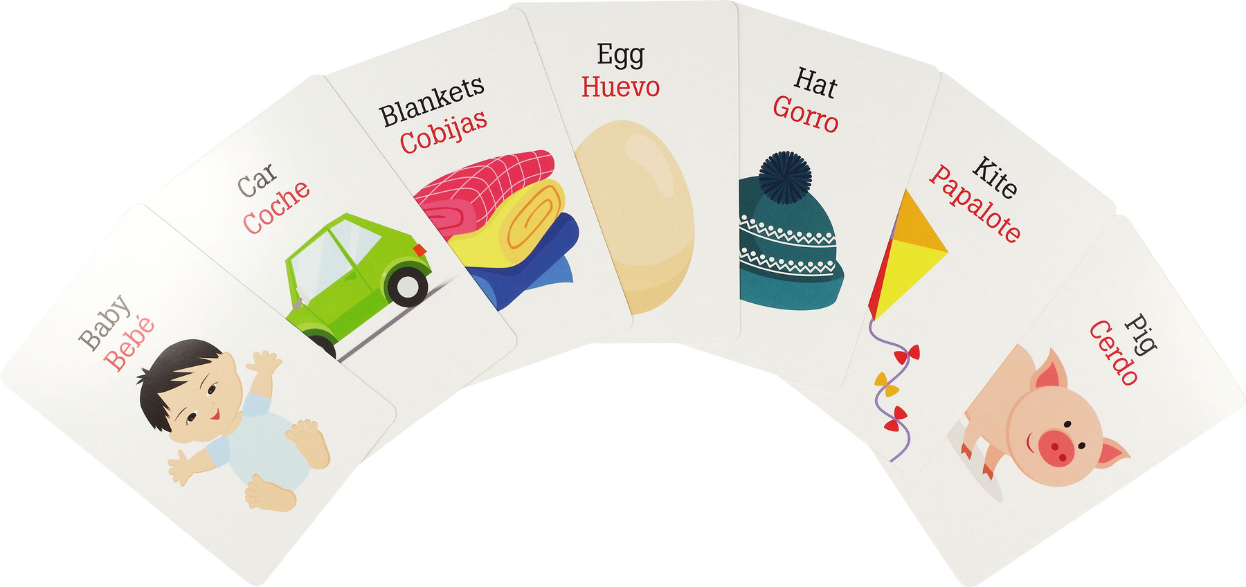 Bilingual English Spanish First Words Flash Cards for Kids - Early Learning Educational Toys for Toddlers & Preschoolers - Perfect for Homeschooling & Classroom Activities