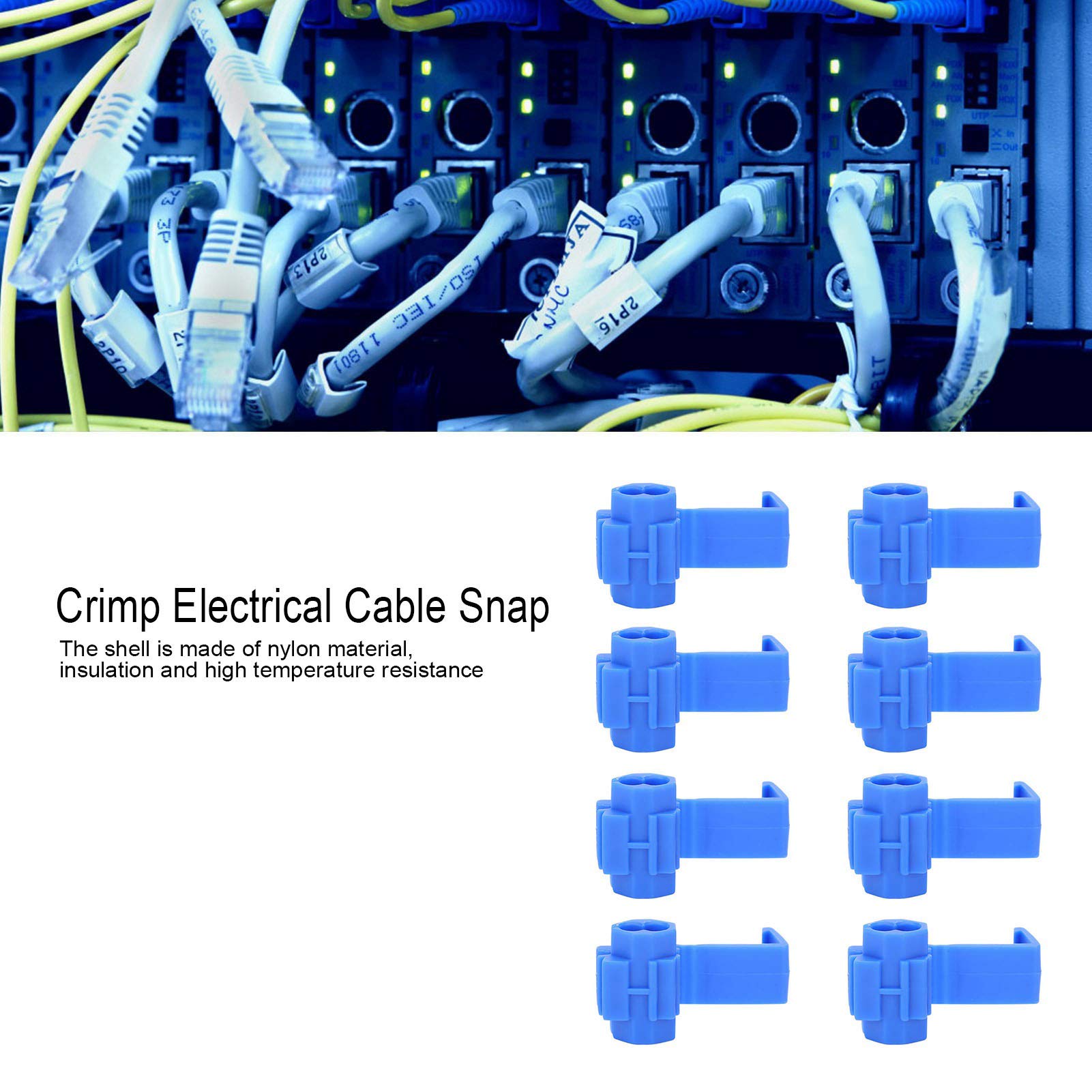 210 Pcs Blue Lock Wire Connectors - Quick Splice Electrical Cable Snap Crimp Terminal Blocks for Connecting Wires | Solderless Wire Tap Connectors | Ideal for Automotive, Home Wiring & DIY Electrical Projects