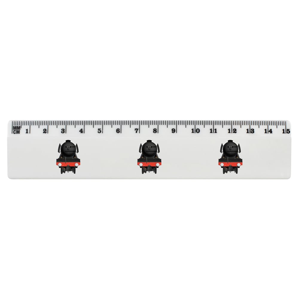 Azeeda 'Scotsman Steam Train' 15cm (6 Inch) White Plastic Ruler - School Supplies, Office Stationery, DIY Craft Measuring Tool (RL00071151)