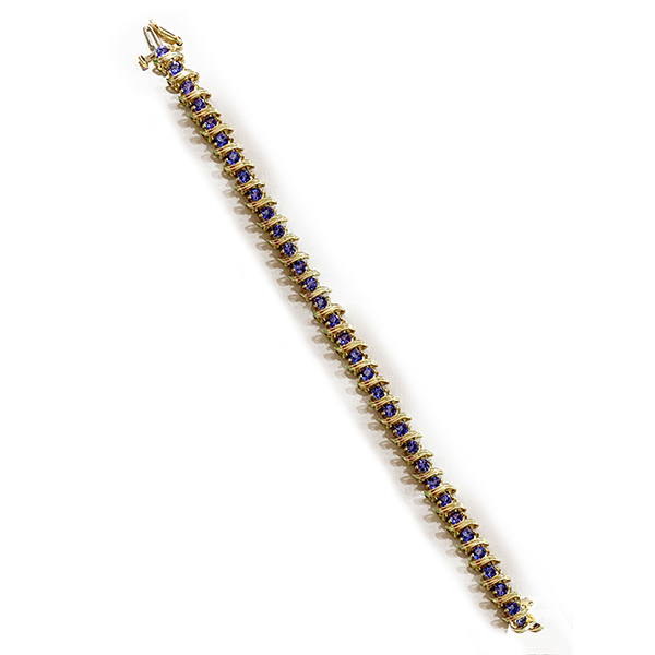 14K Yellow Gold Tanzanite Bracelet for Women - Genuine Tanzanite Gemstone Jewelry Gift for Birthday, Anniversary & Special Occasions