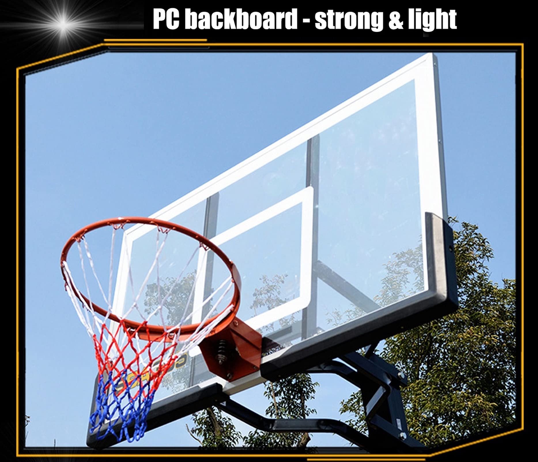 Portable Basketball Hoop Stand - Adjustable Height for Kids & Adults - 51