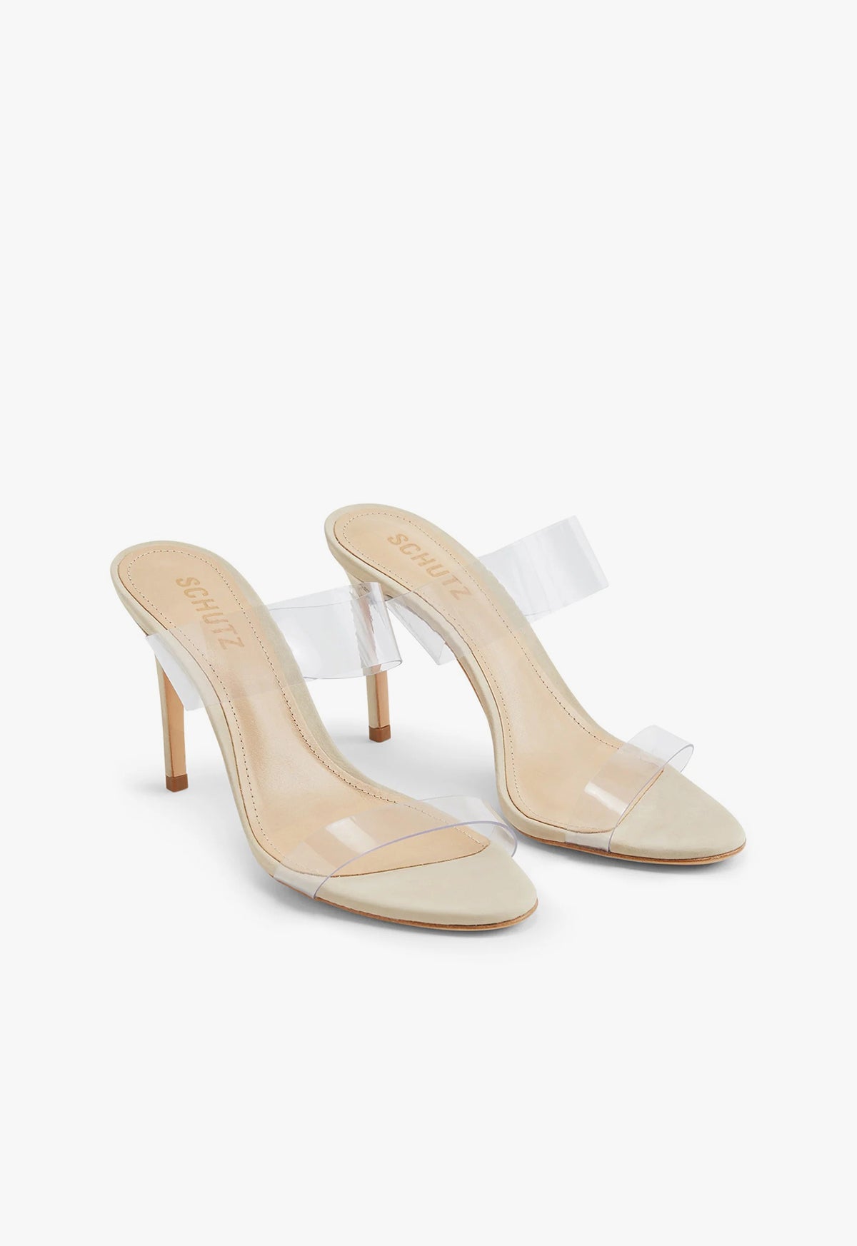 Ariella 099 Nude High Heel Sandals for Women - Comfortable Vinyl Strappy Heels for Party, Wedding & Evening Out