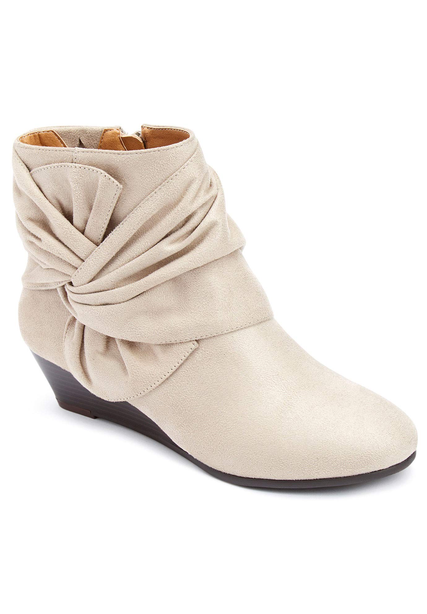 Comfortview Women's Wide Width The Inez Bootie - Stylish Ankle Boots for Wide Feet | Perfect for Work, Office & Casual Outfits