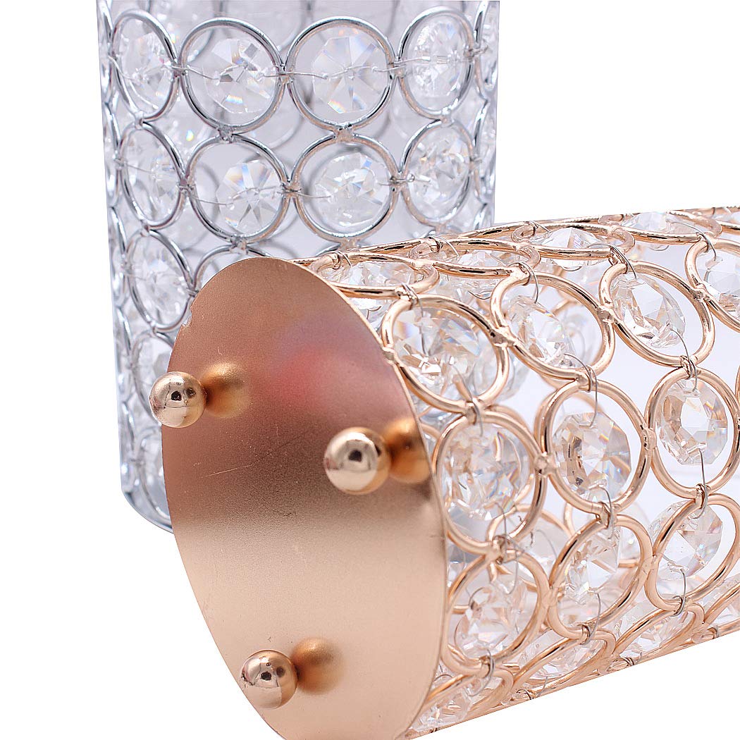 Handmade Crystal Makeup Brush Holder & Eyebrow Pencil Organizer - Silver Round Cosmetic Storage for Vanity, Bathroom, Office Desk | Perfect for Beauty Tools Organization and Desk Accessories