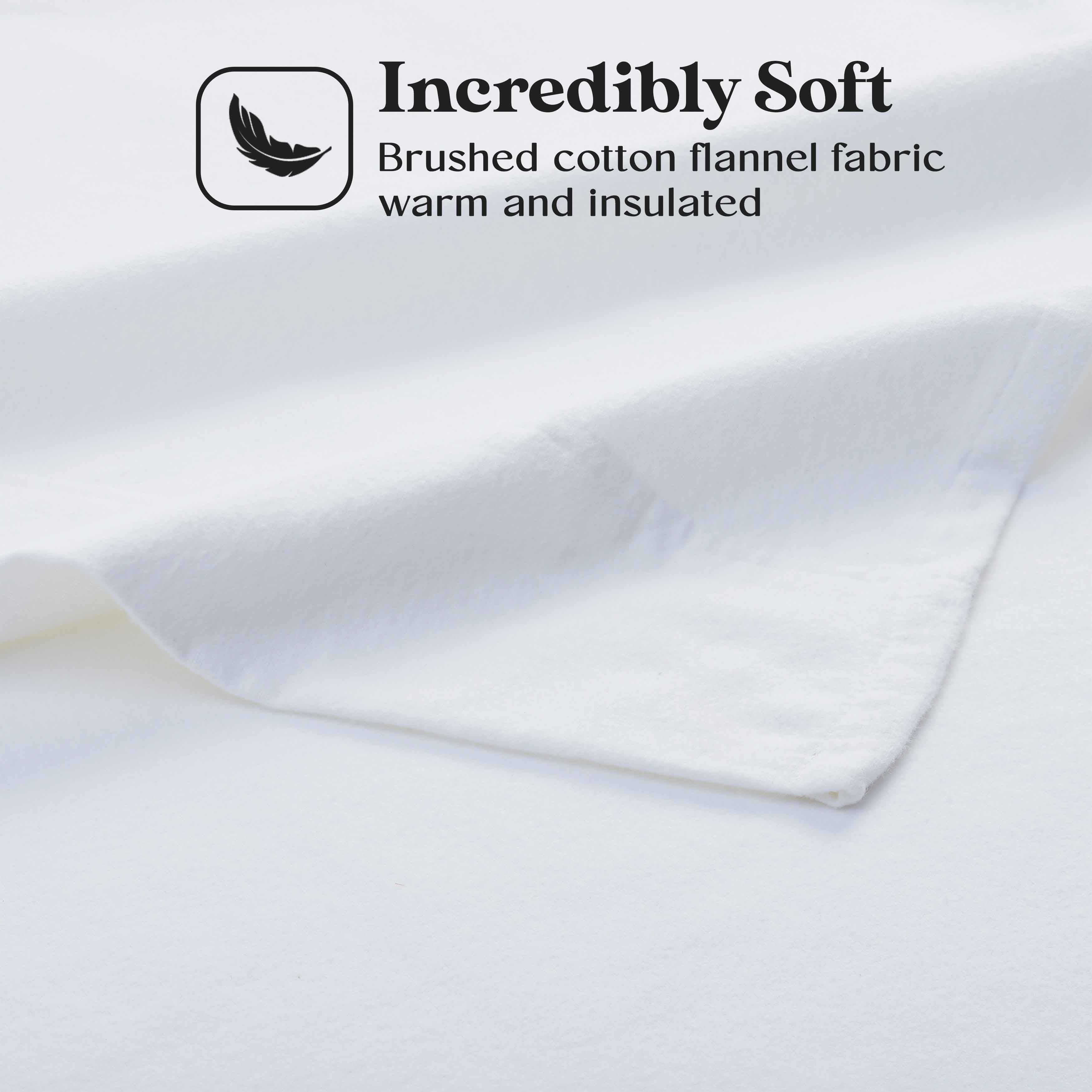 Premium Rome Flannel Cotton Solid Brushed Deep Pocket Sheet Set - Ultra Soft & Cozy Bedding for Winter - Perfect for Master Bedroom, Guest Room & Dorm Use
