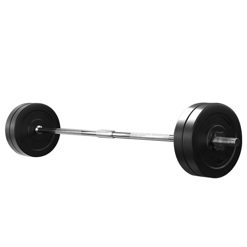 28KG Barbell Weight Set with Plates & Bar - Home Gym Equipment for Bench Press, Strength Training & Fitness Exercises (168cm) - Perfect for Home Workouts, CrossFit & Bodybuilding