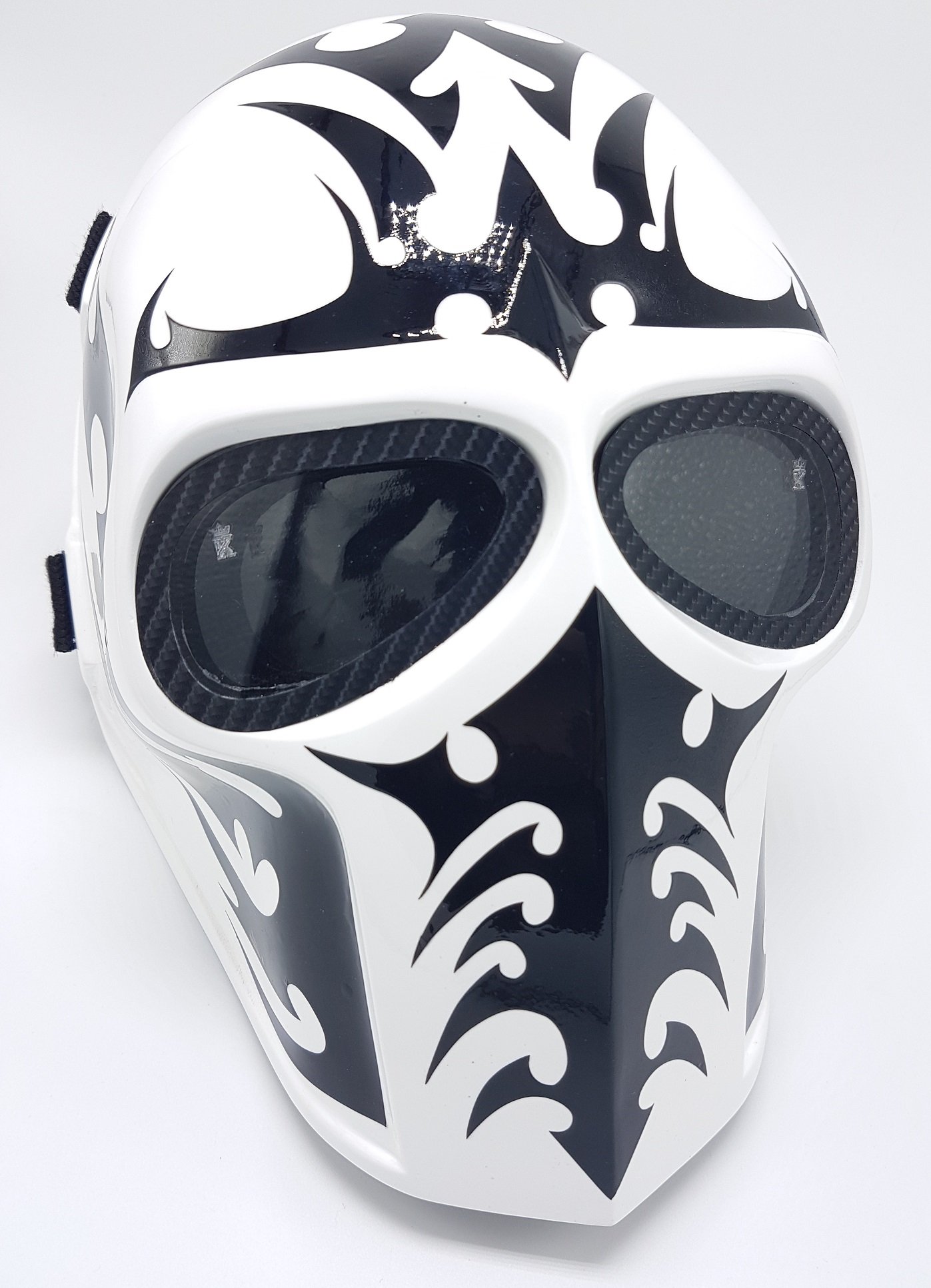 Tactical Airsoft Mask - Army of Two Style Protective Gear for Outdoor Sports, BB Gun Games & Cosplay | Full Face Protection Ghost Mask (White) - Perfect for Airsoft Battles, Halloween Costumes & Military-Themed Parties