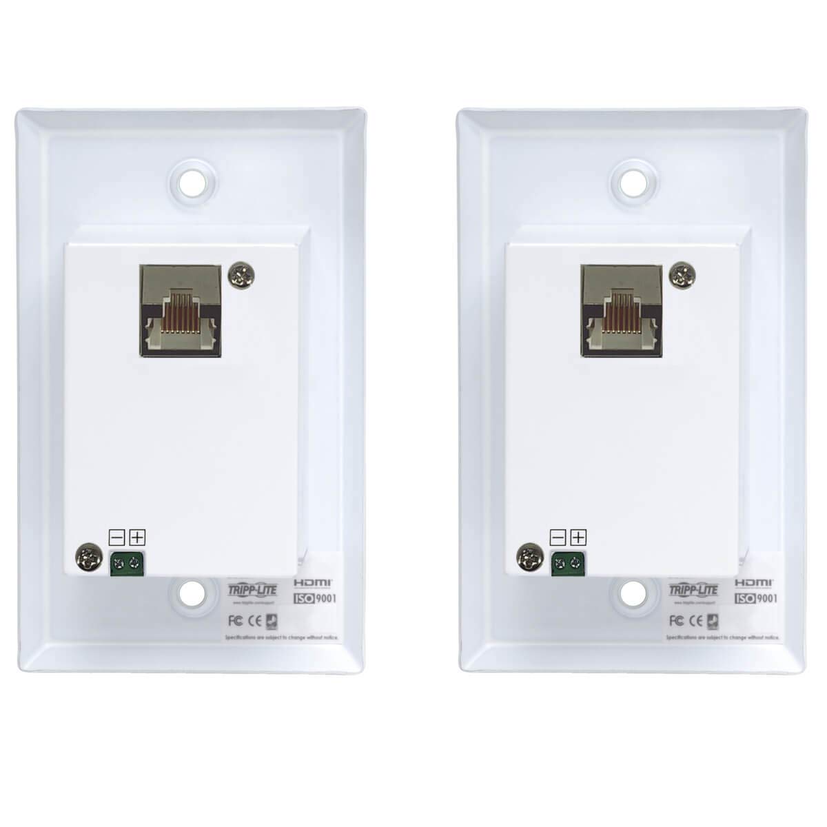 Tripp Lite HDMI Over Cat6 Extender Kit with Wallplate - 4K Dual Output Transmitter & Receiver (B127A-2A1-FHFH) - Perfect for Home Theater, Conference Rooms & Digital Signage