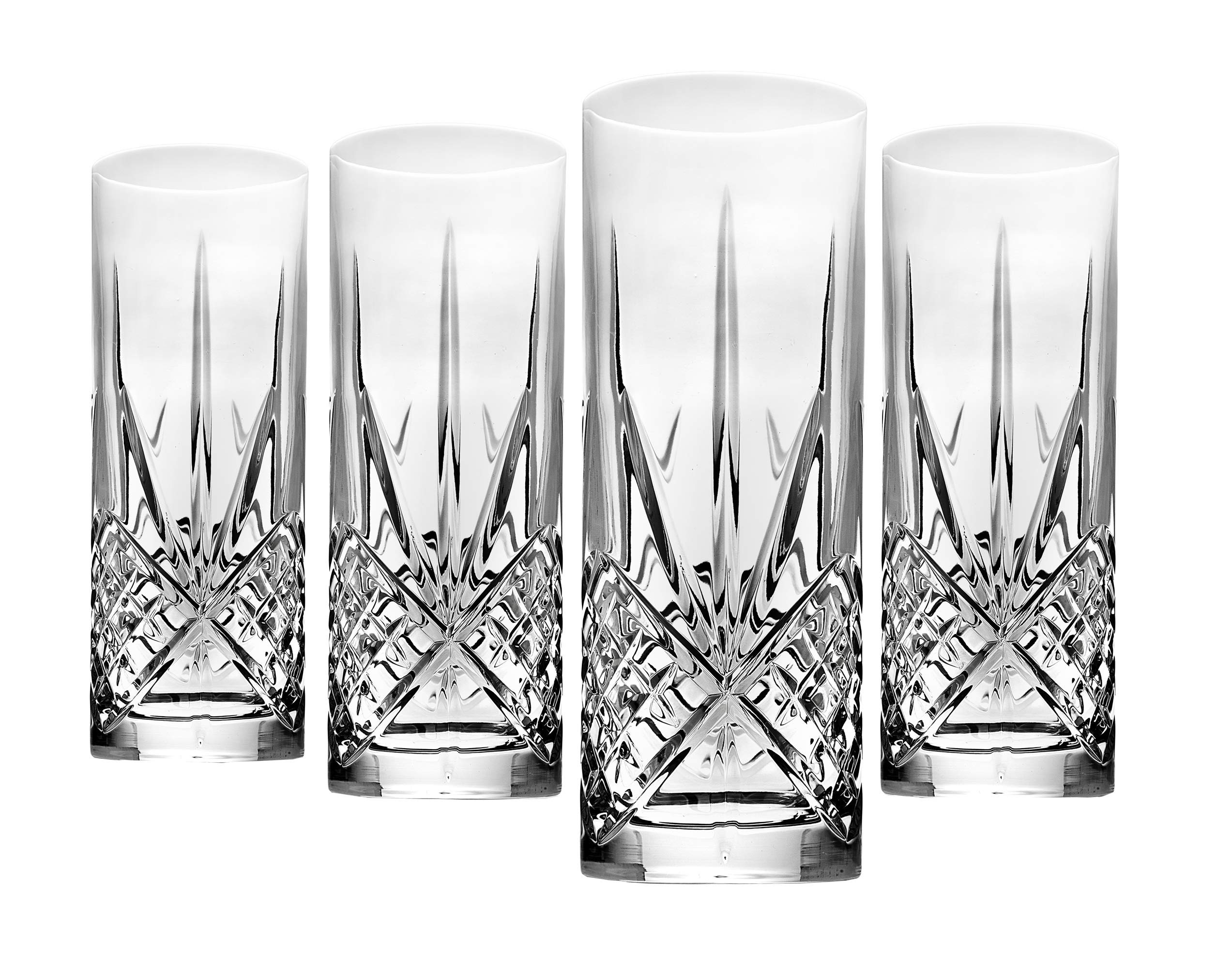 Godinger Dublin Collection 16oz Tall Beverage Glasses - Set of 4 All-Purpose Drinking Glasses for Cocktails, Iced Tea, Juice & More - Perfect for Home Bars, Restaurants & Parties