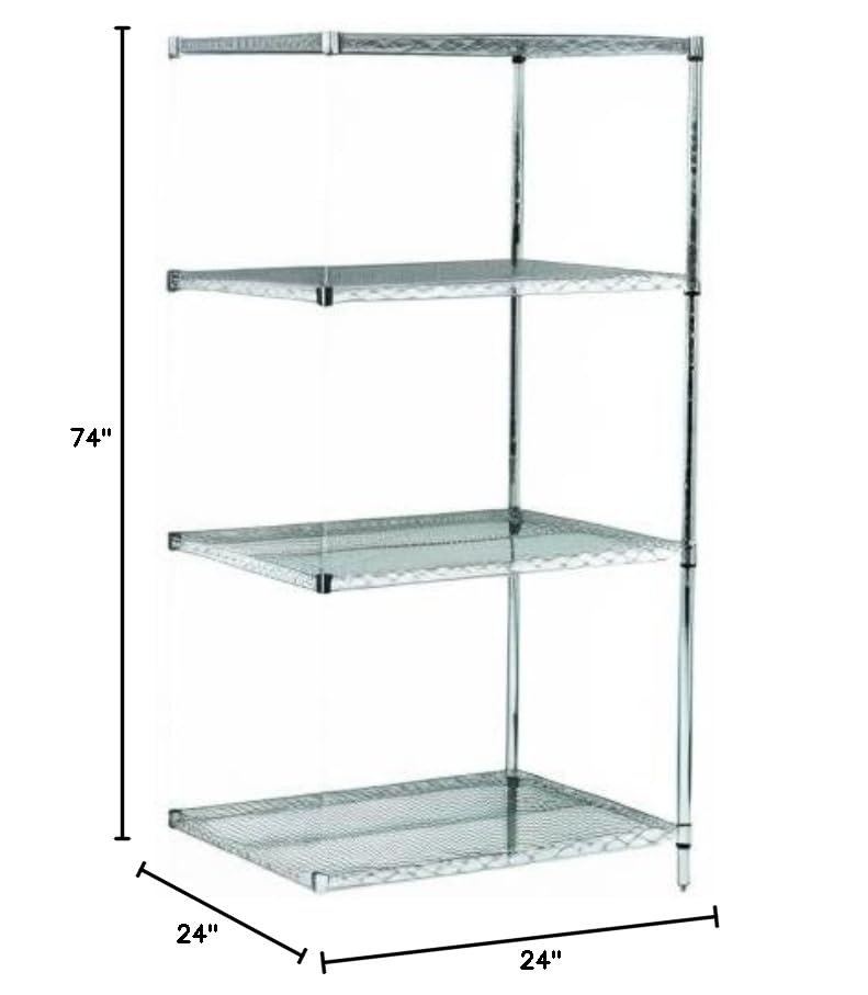 Quantum Storage Systems AD74-2460S 4-Tier Wire Shelving Add-On Kit - 24