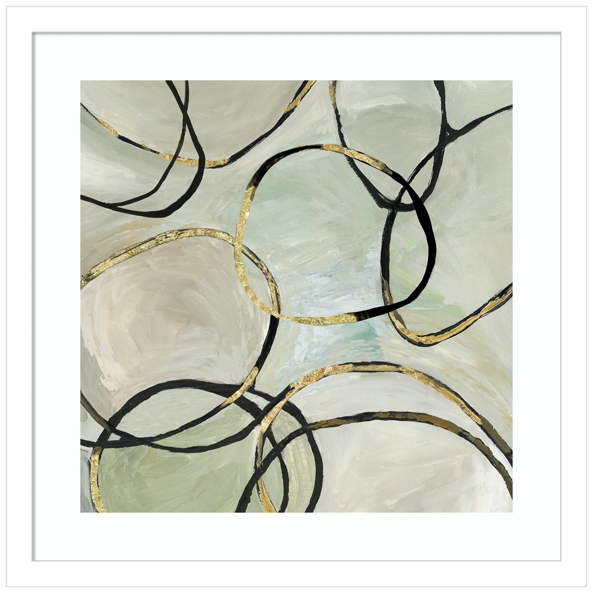 Tom Reeves Infinity Rings II Wood Framed Wall Art Print - 17x17 Inches, Svelte White Frame - Modern Home Decor for Living Room, Bedroom & Office
