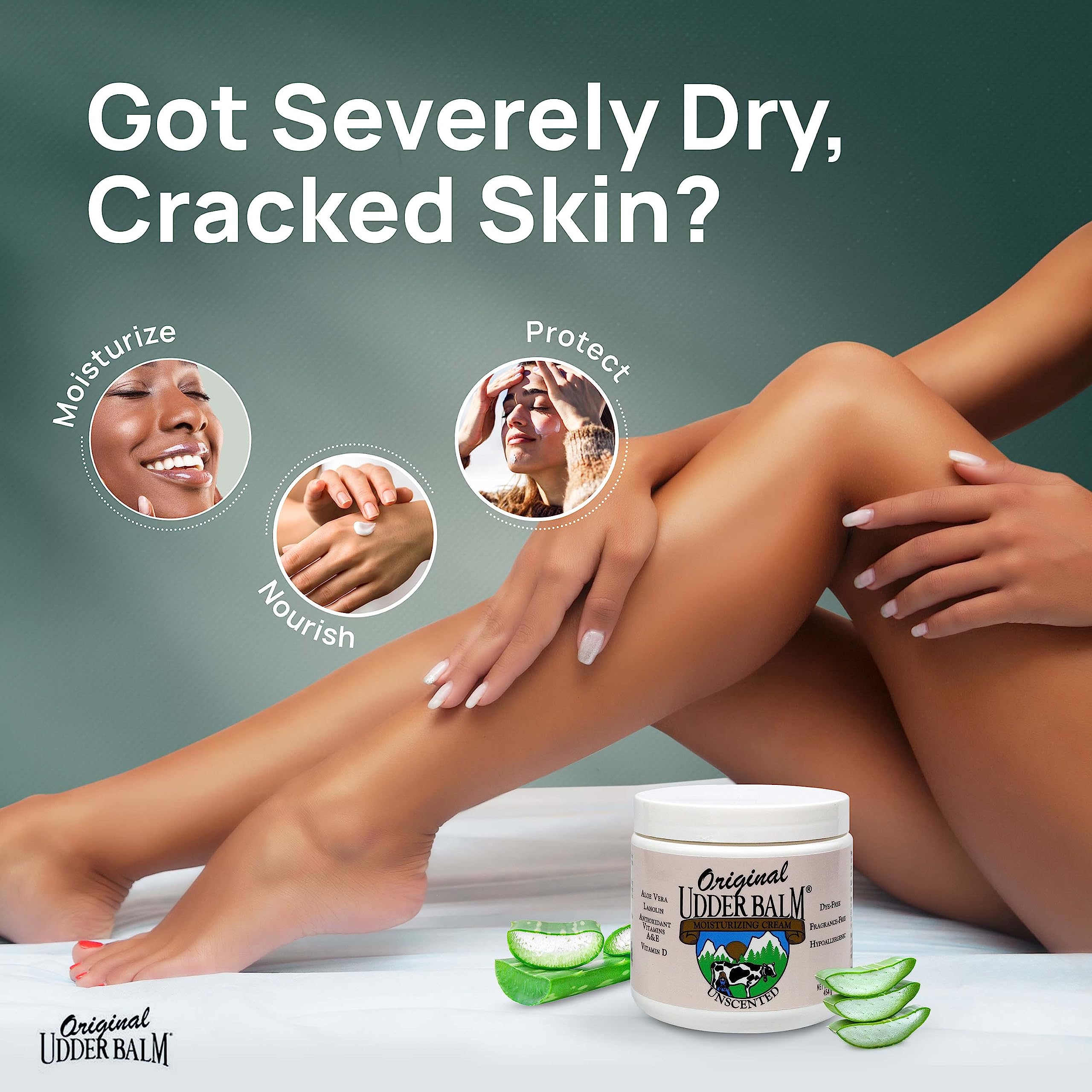 Unscented Original Udder Balm Body Moisturizer with Pump - Hydrating Lotion for Dry Skin, Hands, Feet & Elbows - Perfect for Winter Care & Daily Moisturizing