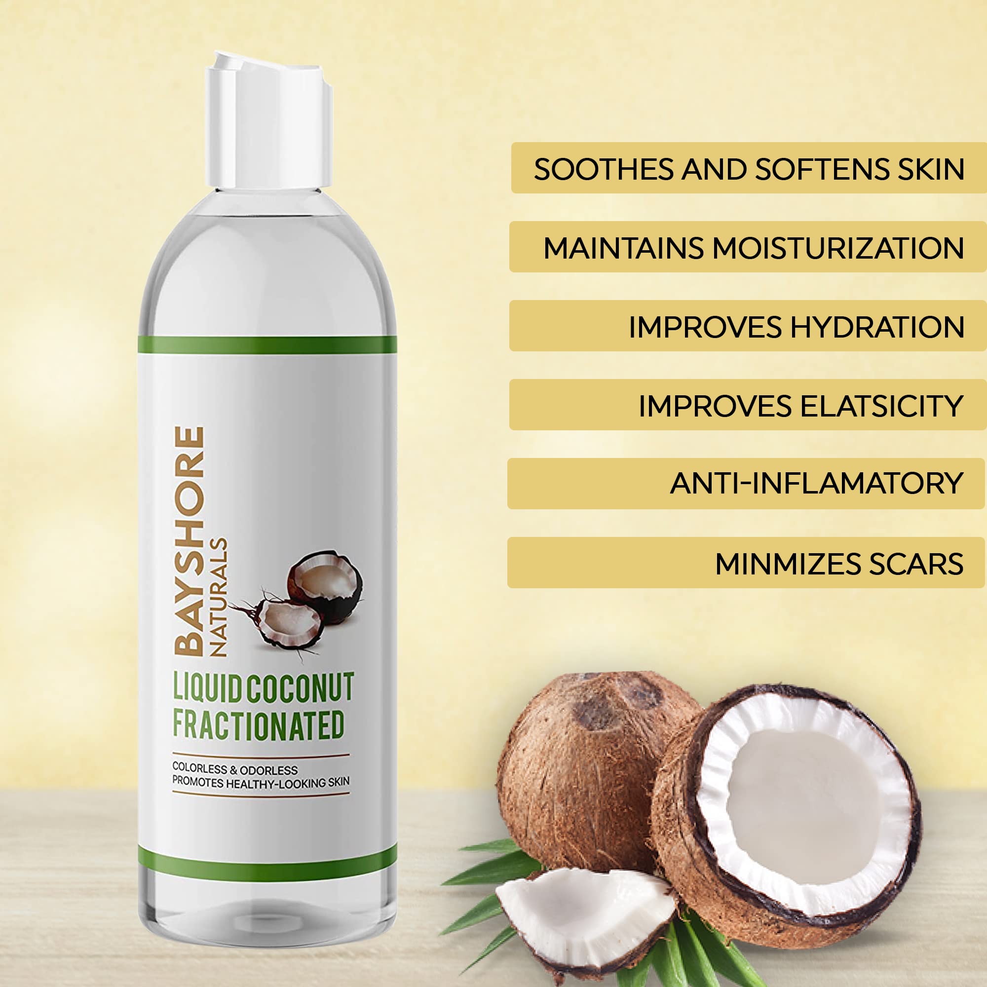 **Organic Fractionated Coconut Oil - 16 Fl Oz | Pure Carrier Oil for Essential Oils, Hair & Skin Care | Moisturizing Massage & Aromatherapy Oil for Relaxation & Spa Use**