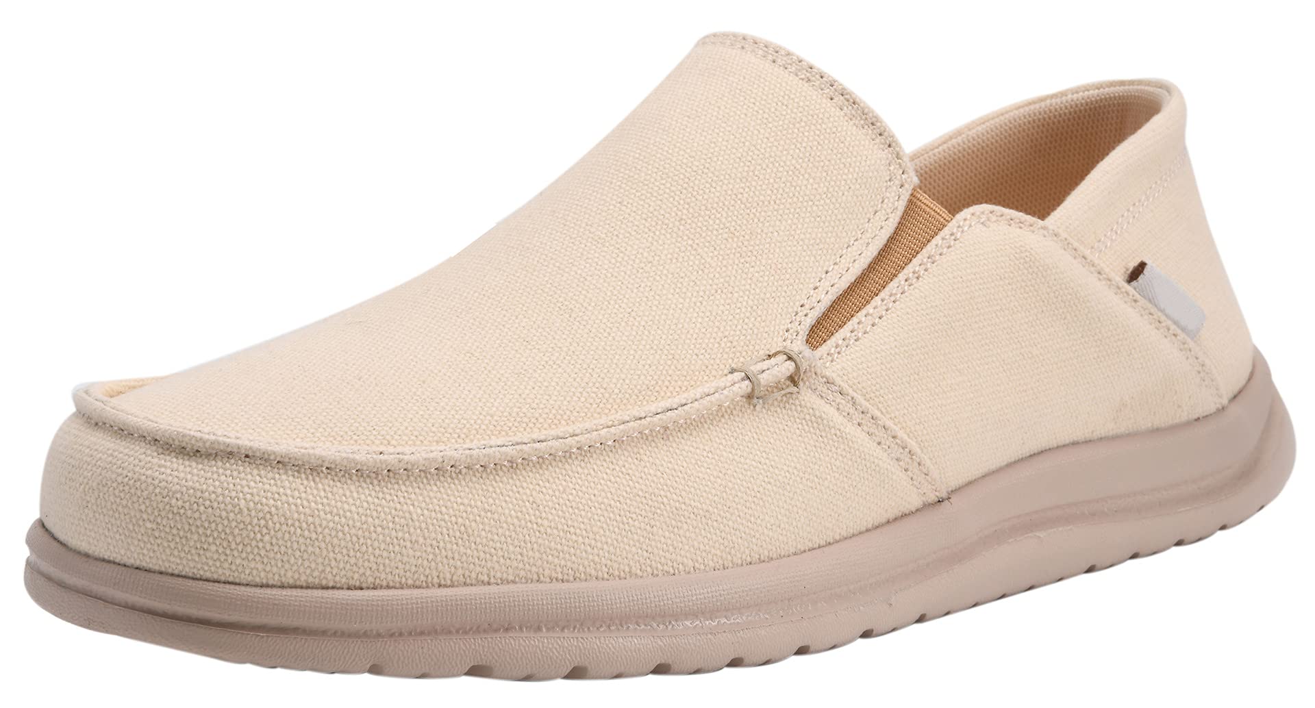 **Men's Slip On Canvas Loafers - Comfortable Boat Shoes with Non-Slip Rubber Sole | Casual Deck Shoes for Walking, Travel & Everyday Wear**