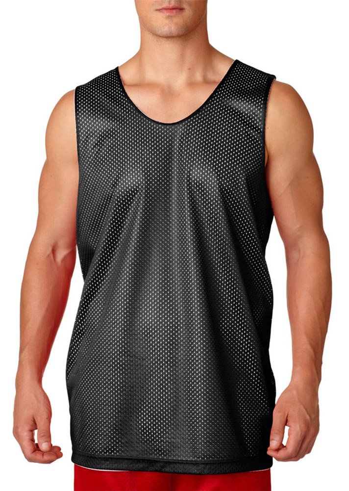 Men's Reversible Mesh Tank Top - Breathable Workout Shirt for Gym & Running (Black/White, Size S) - Perfect for Summer Sports & Casual Wear