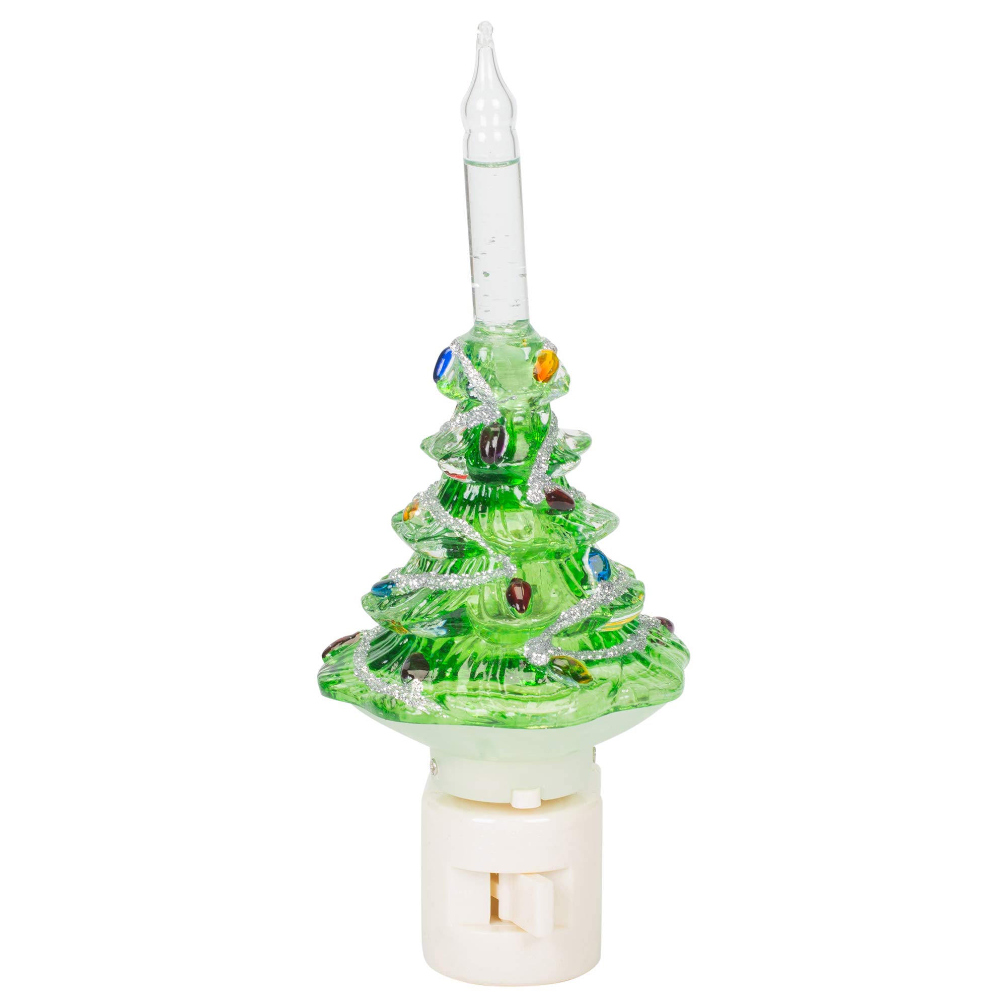 7 Inch Christmas Tree Bubble Night Light with C5 Bulb - Decorative Holiday LED Lamp for Bedroom, Living Room, and Party Decor