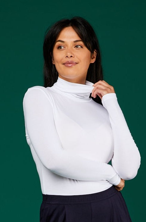 Premium Micromodal Turtleneck Top for Women - Soft & Breathable Slim Fit Long Sleeve Shirt - Perfect for Layering, Office Wear & Casual Outfits