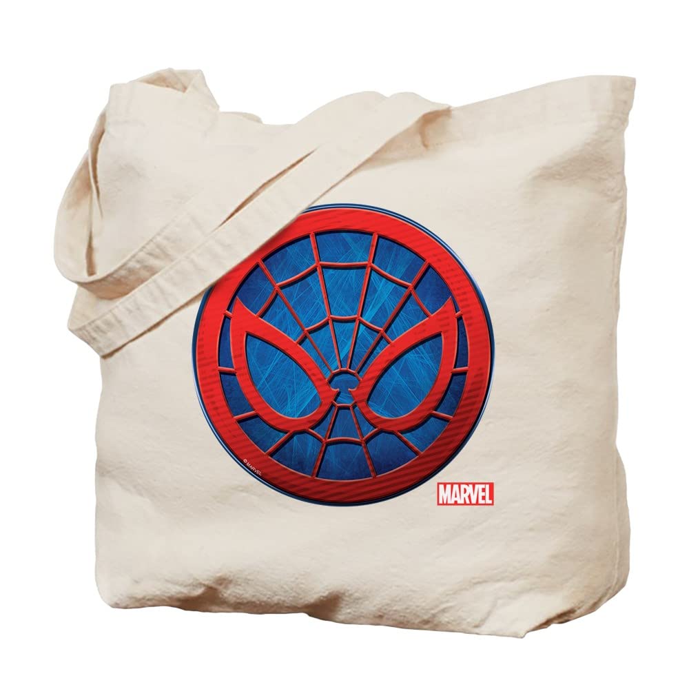 Spider-Man Grunge Icon Canvas Tote Bag - Reusable Eco-Friendly Shopping Bag for Groceries, Beach & Comic Con