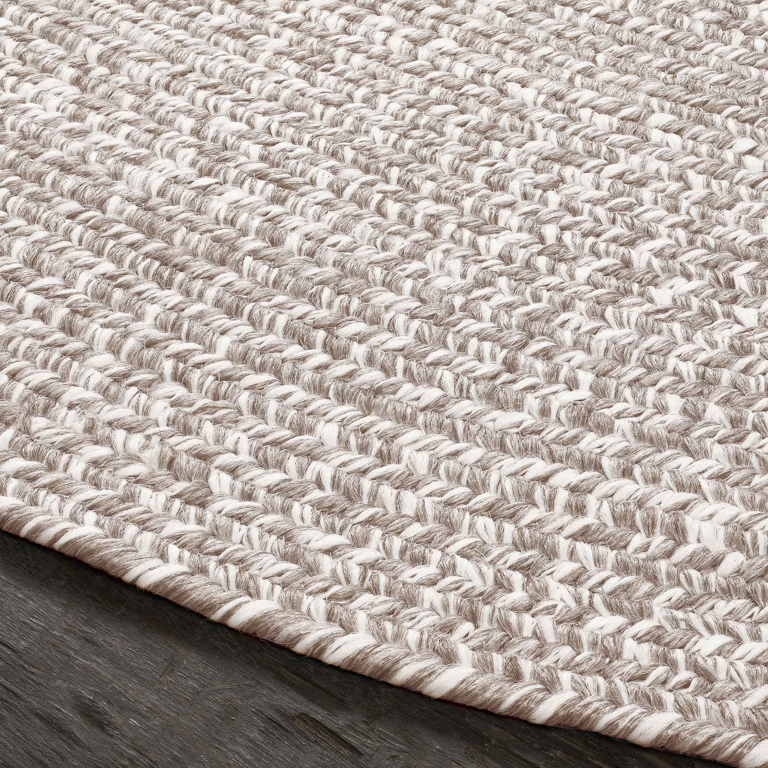 Reversible Braided Area Rug - Non-Slip Two Tone Indoor/Outdoor Rug for Living Room, Bedroom, Patio - Soft & Durable Home Decor