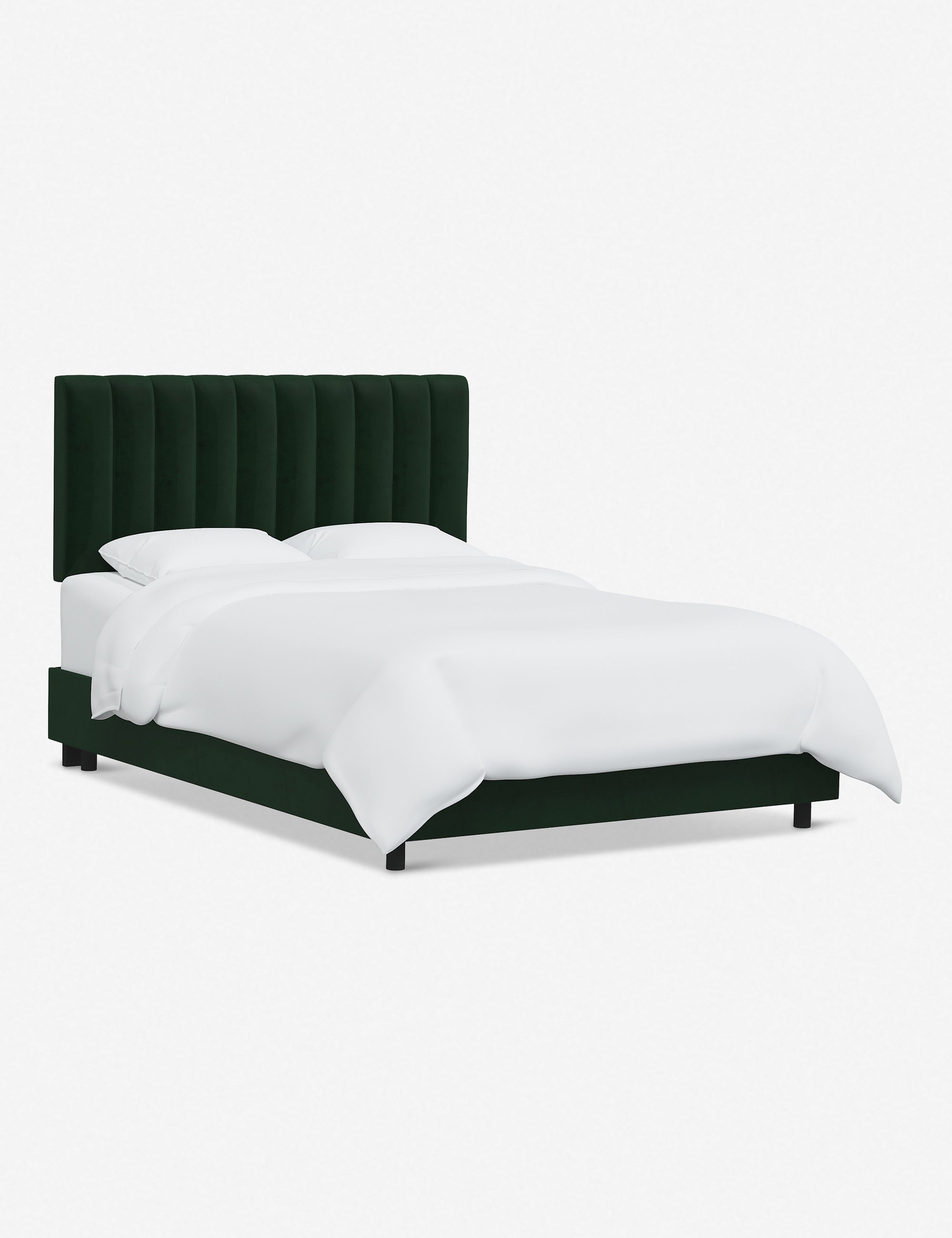 Stylish and Comfortable Aliyah Bed - Queen Size Platform Bed Frame with Upholstered Headboard - Perfect for Modern Bedrooms, Guest Rooms, and Apartments