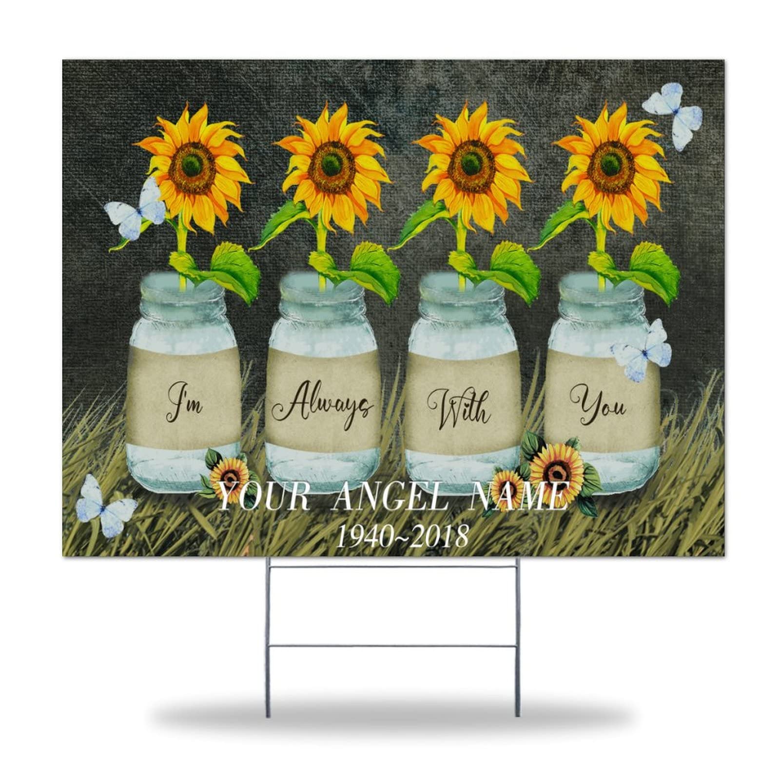 Sunflower Yard Signs - Double Sided Weatherproof 18x24in for Garden & Lawn Decor
