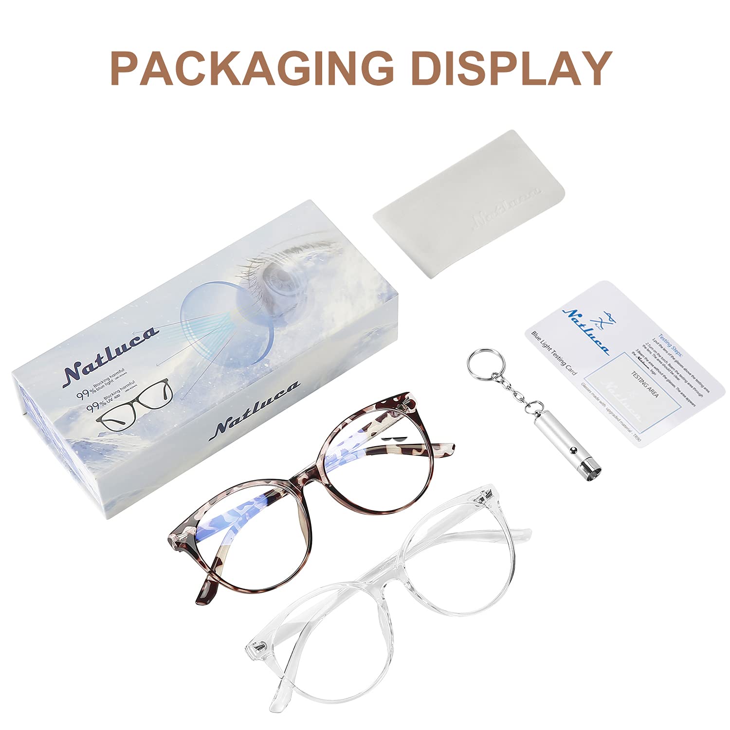 Blue Light Blocking Glasses for Women & Men - Retro Round Anti Eye Strain Computer Glasses (2 Pack) - Reduce Digital Eye Fatigue for Work, Gaming & Screen Time