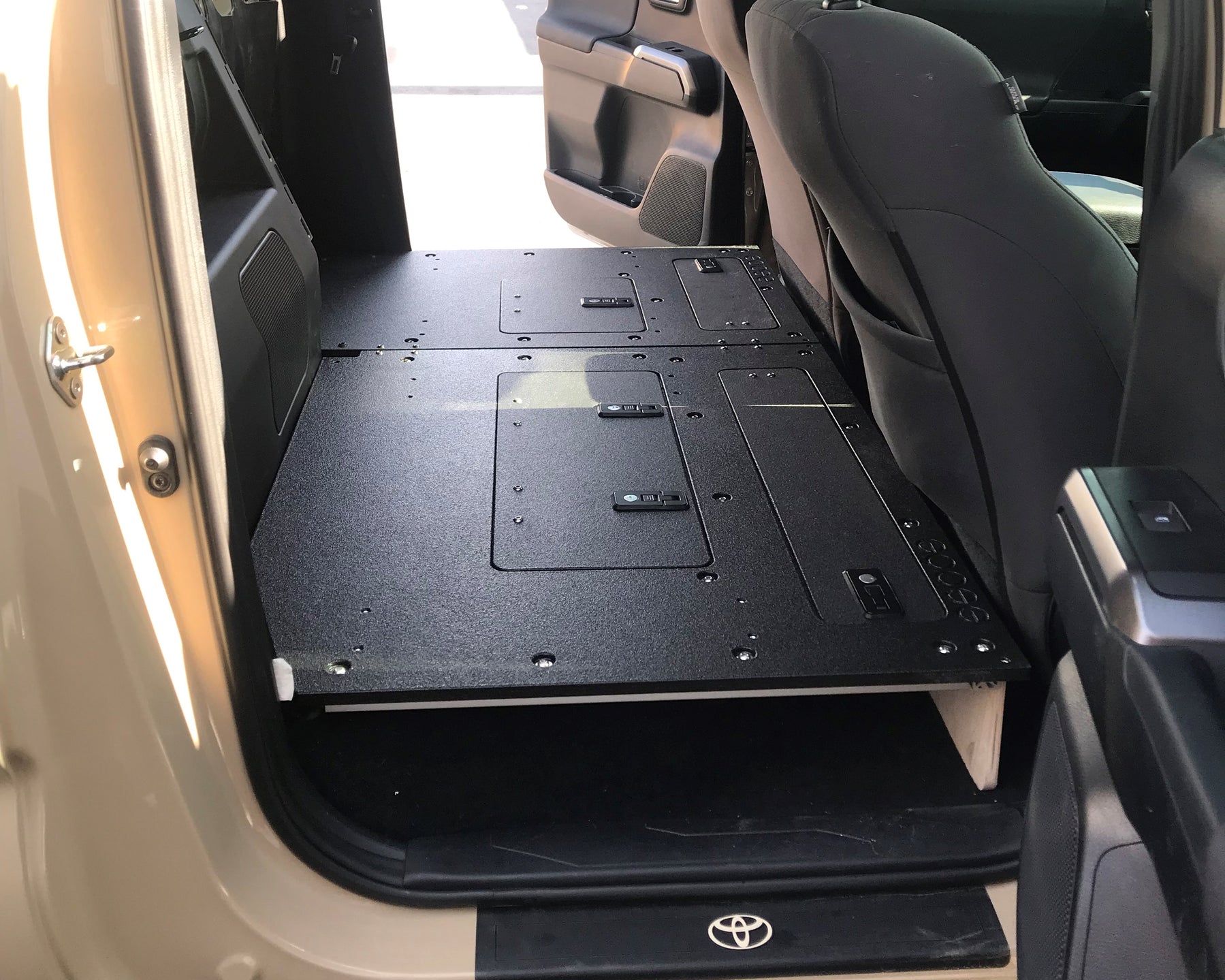 2005-2023 Toyota Tacoma Double Cab 2nd Row Seat Delete Kit - Maintains Factory Back Wall - Perfect for Cargo Storage & Dog Transport