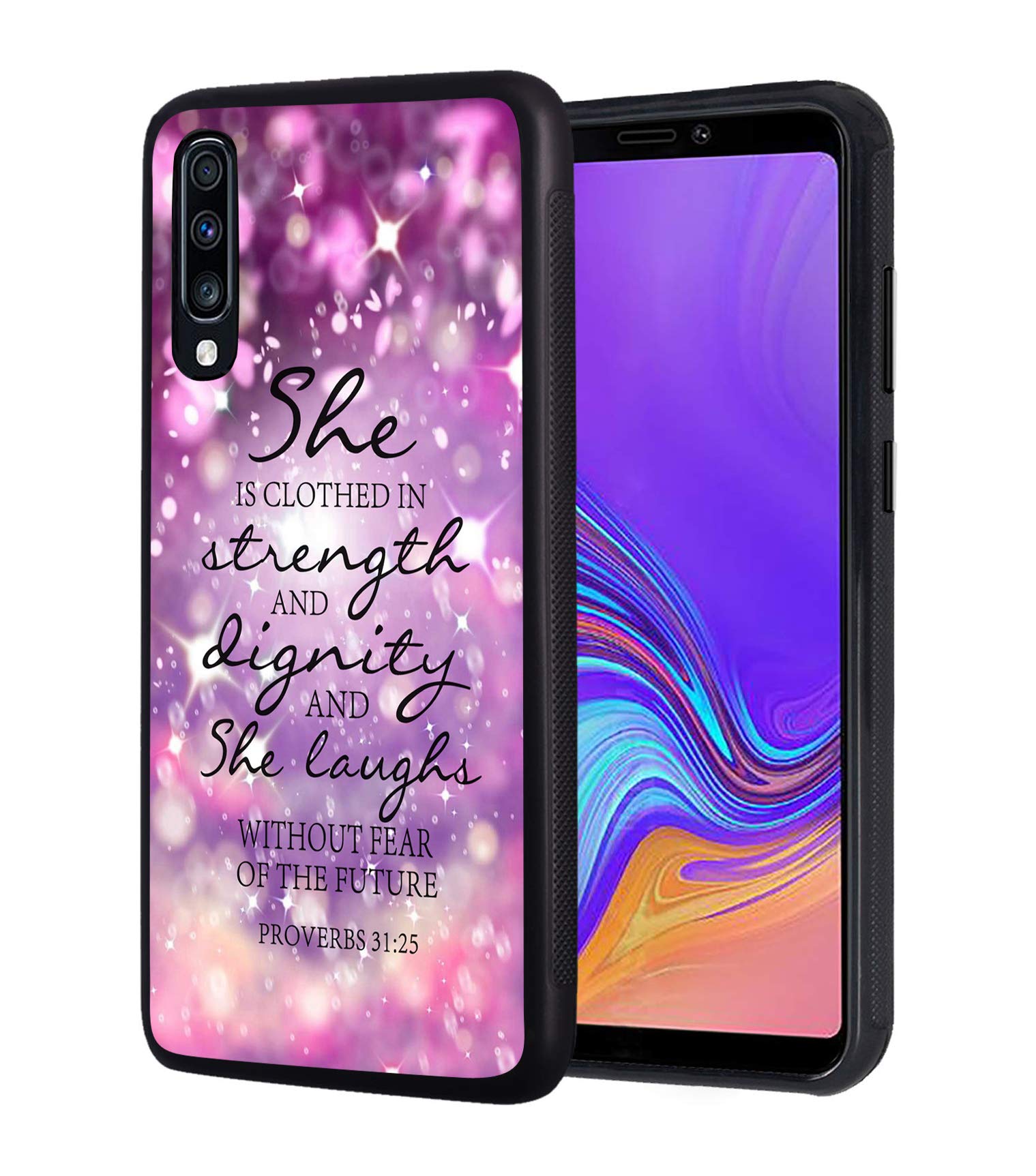 Galaxy A50 Case with Proverbs 31:25 - Slim Protective Cover for Daily Use