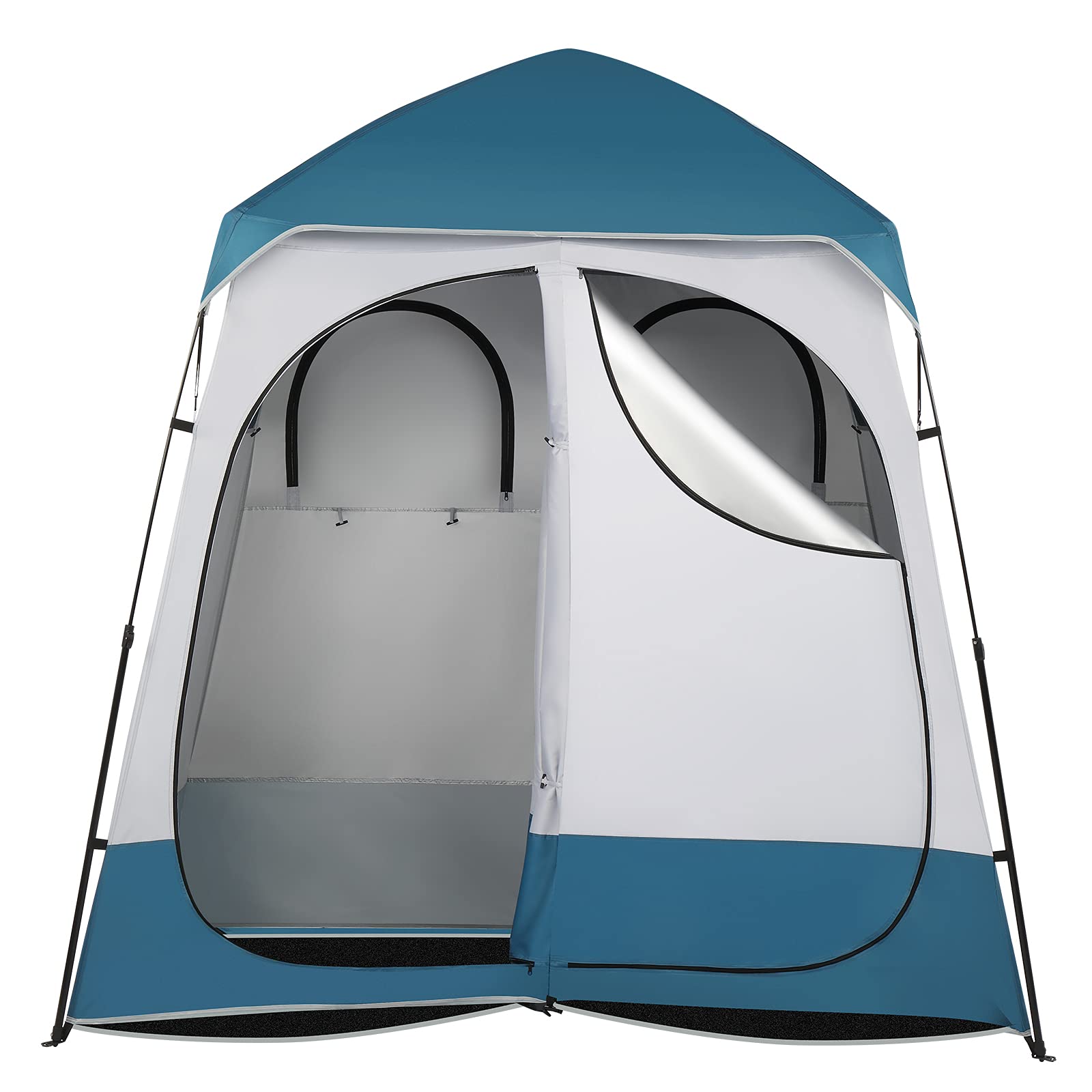 2 Room Shower Tent - 7.5 FT Instant Pop Up Privacy Changing Shelter with Carrying Bag | Portable Toilet & Dressing Room for Camping, Beach, Outdoor Events & Indoor Use | Easy Setup Lightweight Camping Accessory