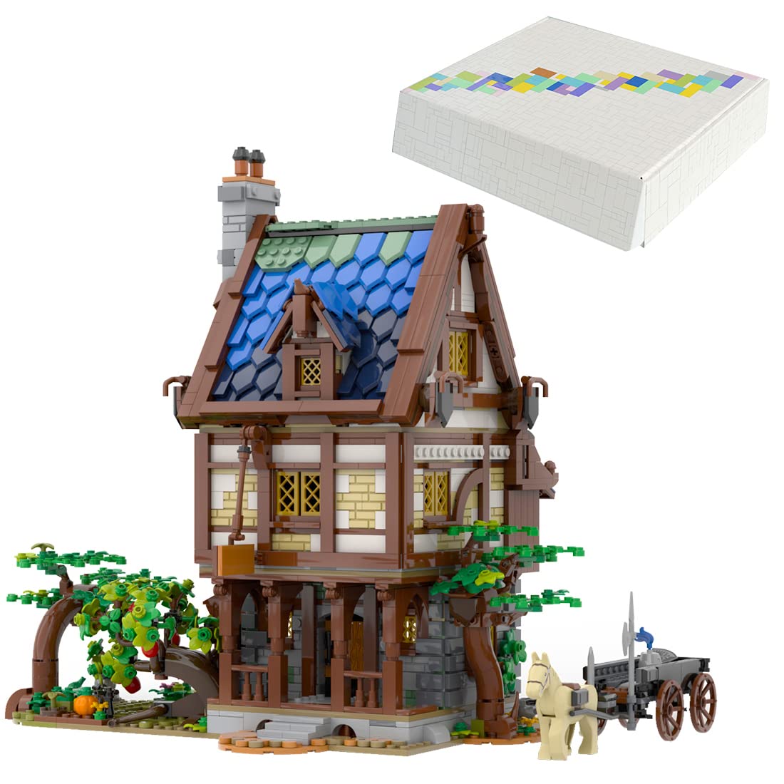 Domani Medieval Tavern Building Blocks Set - 2283 Piece MOC Modular Castle Kit Compatible with Lego 21325 Medieval Blacksmith | Creative Architecture Model for Adults & Collectors | Perfect for Display, Gifts & Medieval-Themed Dioramas