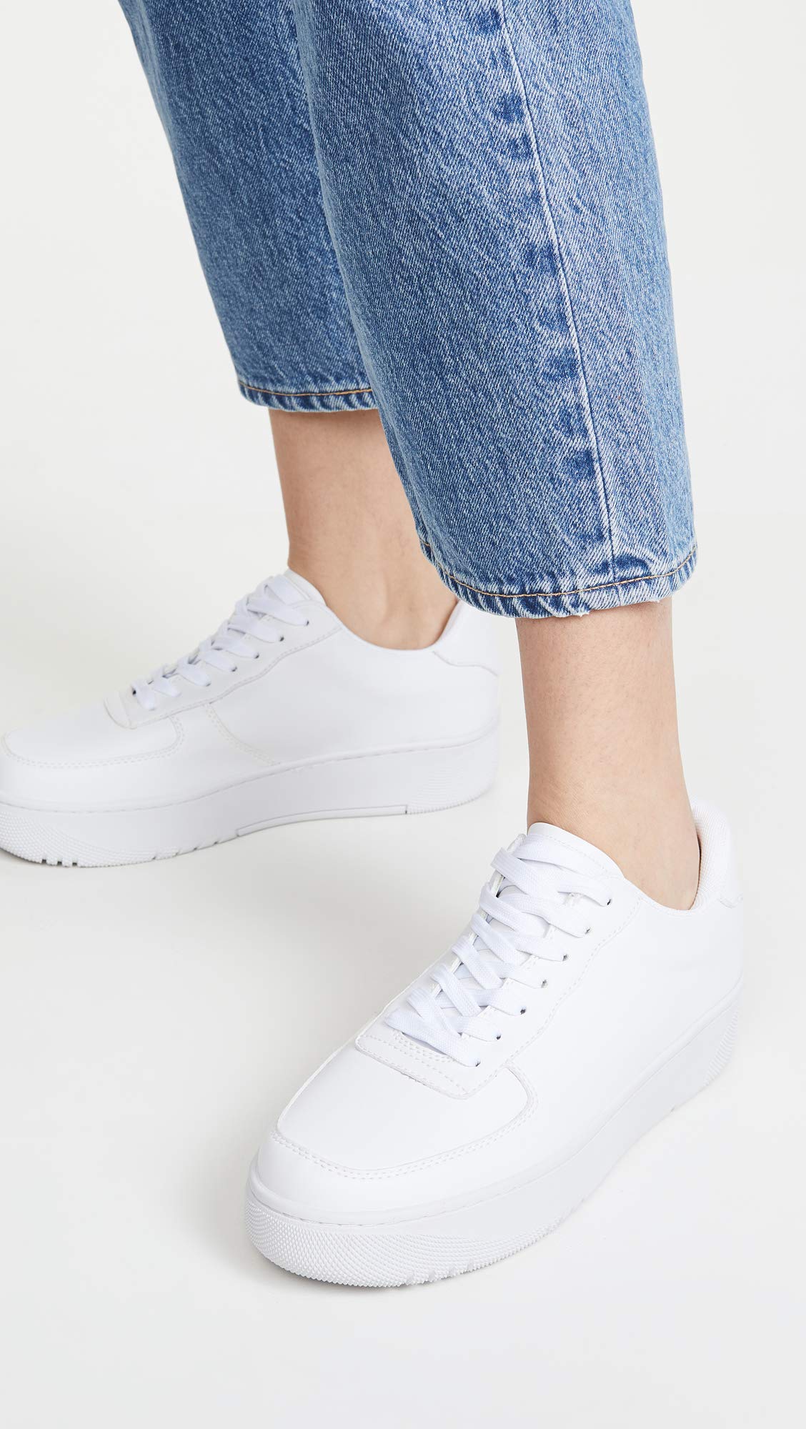 Jeffrey Campbell Women's White Court Sneakers Size 8.5 US - Casual Fashion Sneakers for Women, Perfect for Everyday Wear, Office, and Street Style