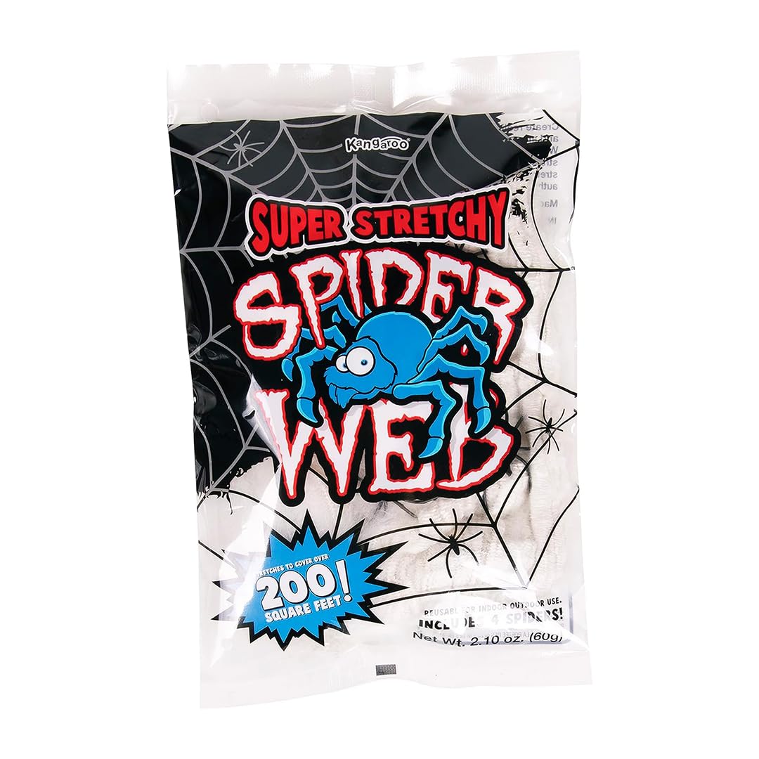 200 sq. ft Halloween Spider Web Decorations - Spooky Cobweb & Fake Spiders Set for Halloween Party, Haunted House, Outdoor & Indoor Decor