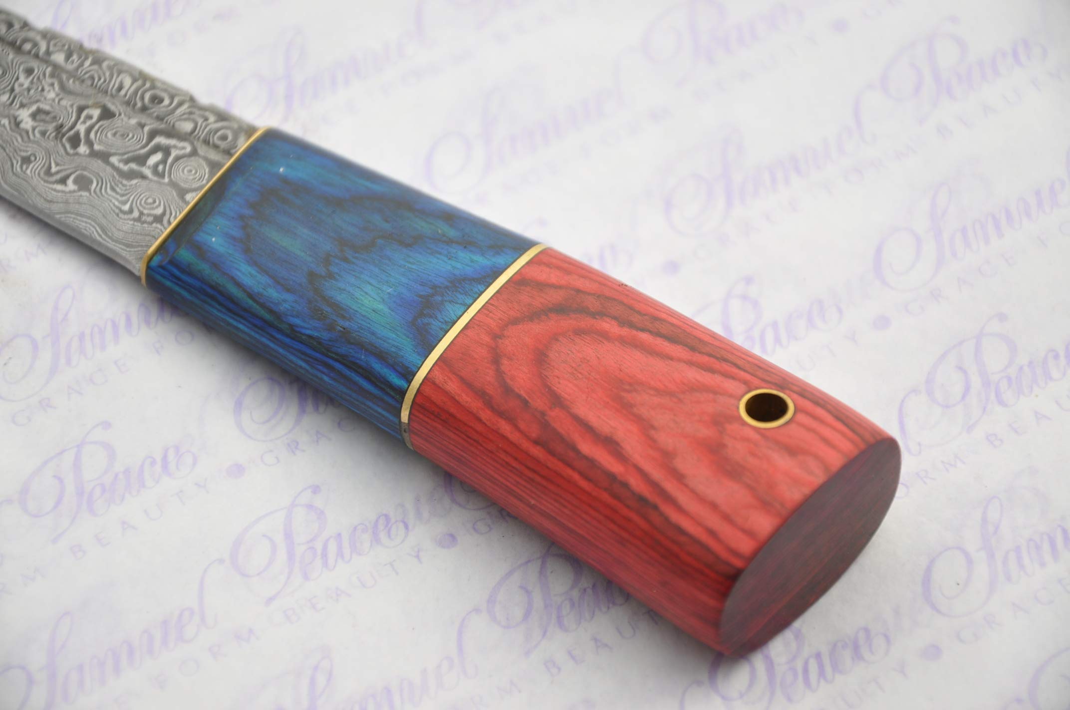 Premium Pakka Wood Sgian Dubh with Damascus Steel Blade - Handcrafted in Sheffield England - Includes Leather Sheath & Gift Box - Perfect for Scottish Weddings, Highland Dress & Collectors