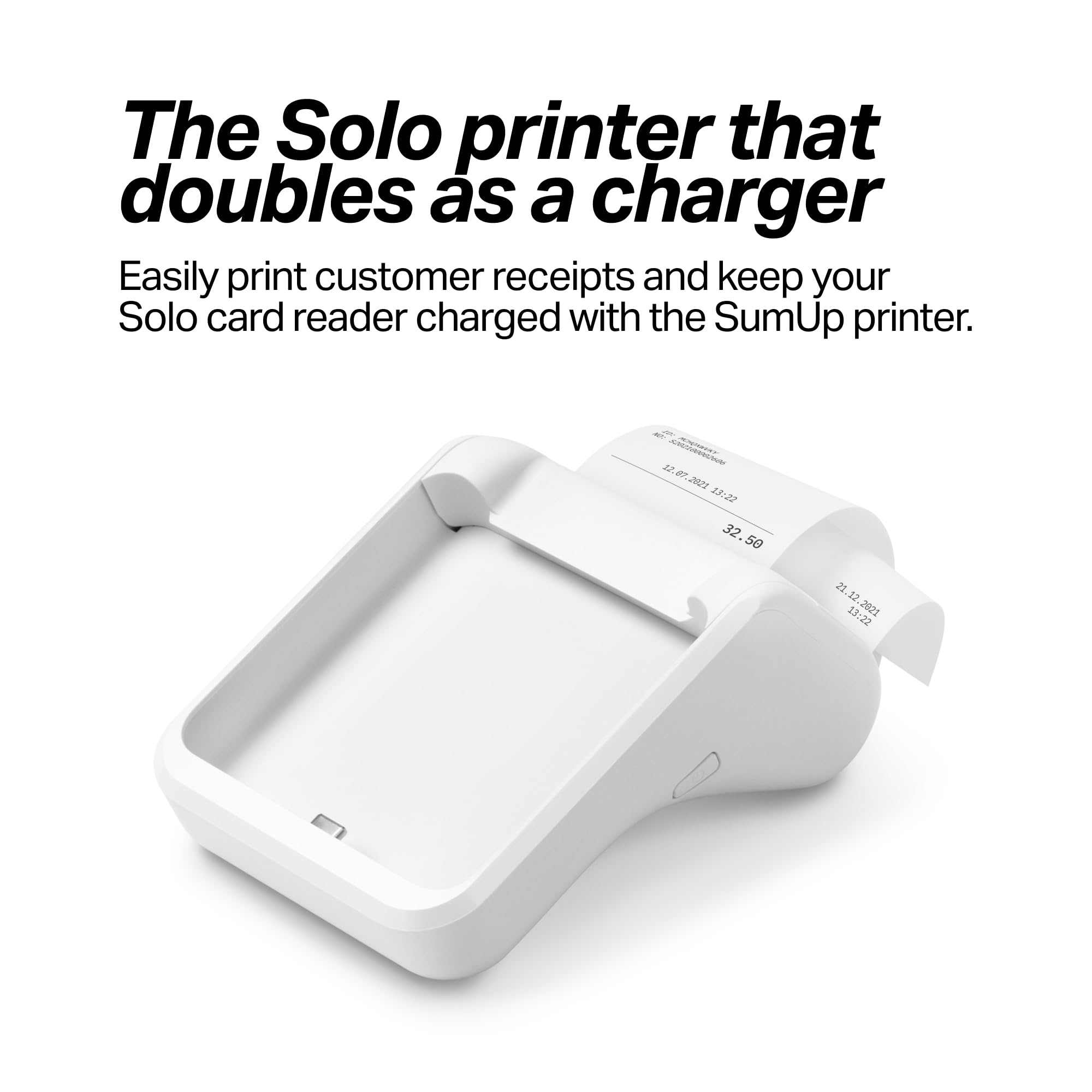 SumUp Solo + Printer Bundle - Portable Credit Card Payment Terminal with Full Touch-Screen, Free SIM Card & Mobile Data - Ideal for Retail Stores, Food Trucks & Mobile Businesses