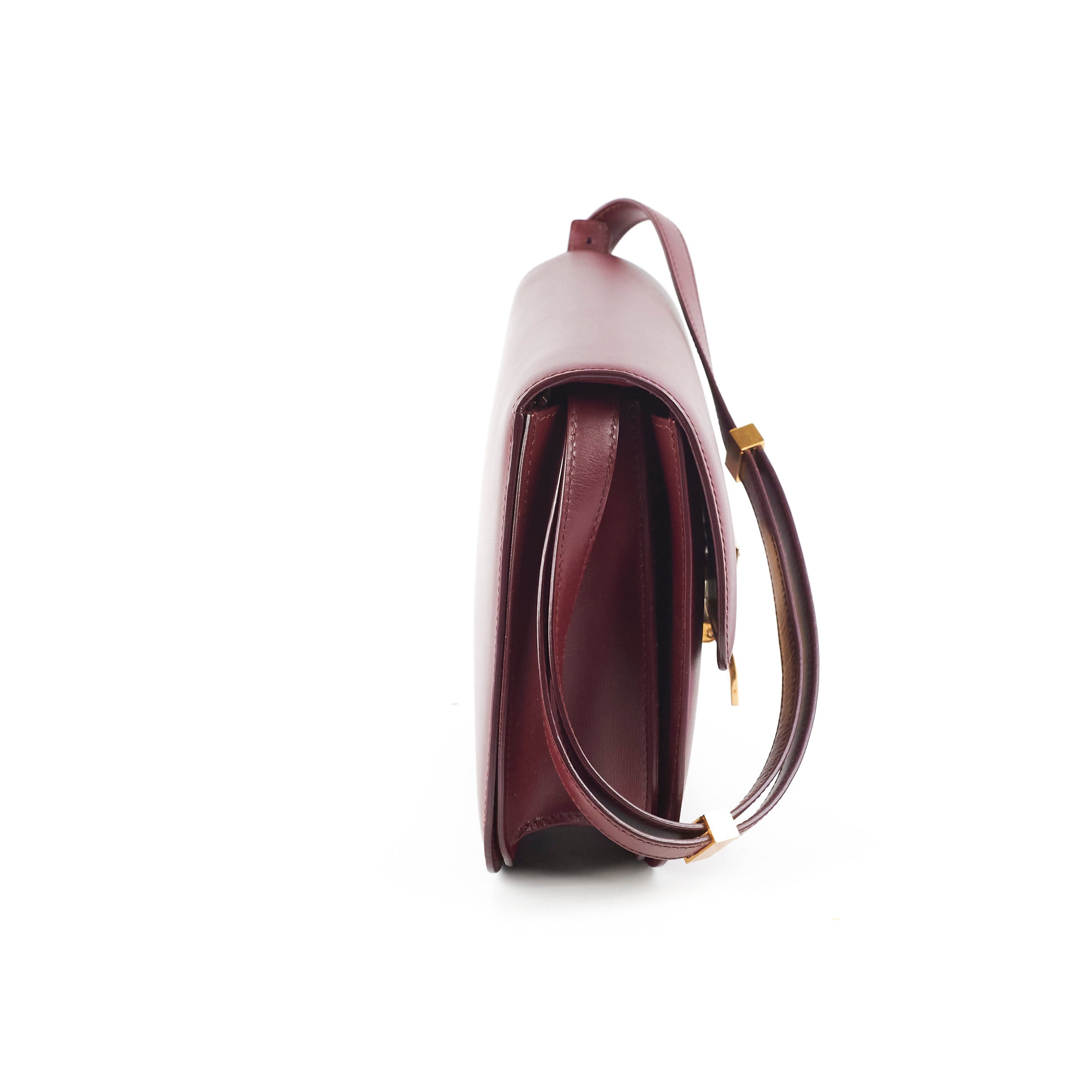 Celine Medium Box Burgundy Leather Crossbody Bag for Women | Luxury Designer Shoulder Purse | Perfect for Work, Travel & Evening Out