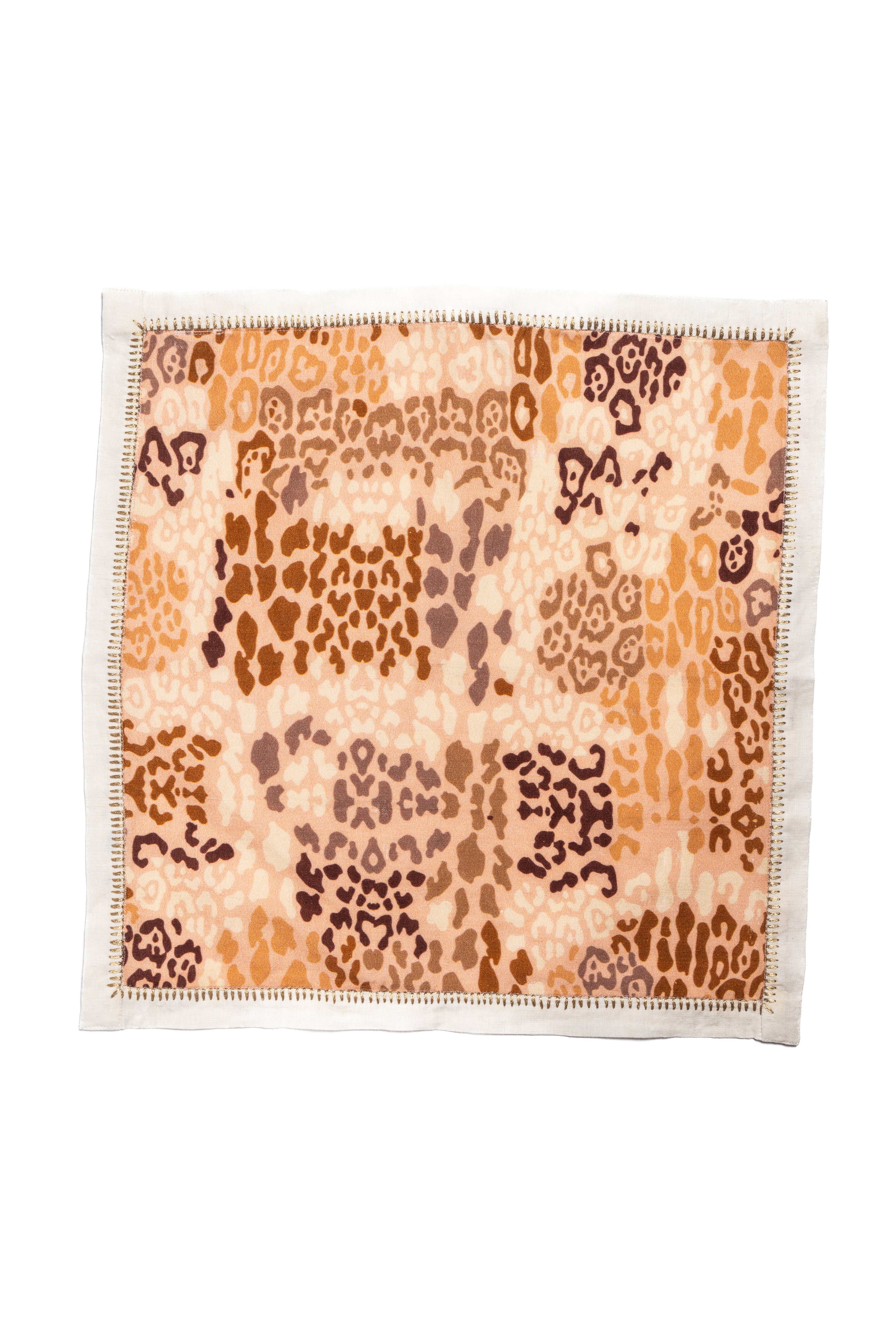 Golden Animal Print Paper Napkins for Party Decorations, Birthday, Wedding, and Holiday Table Settings - 50 Count
