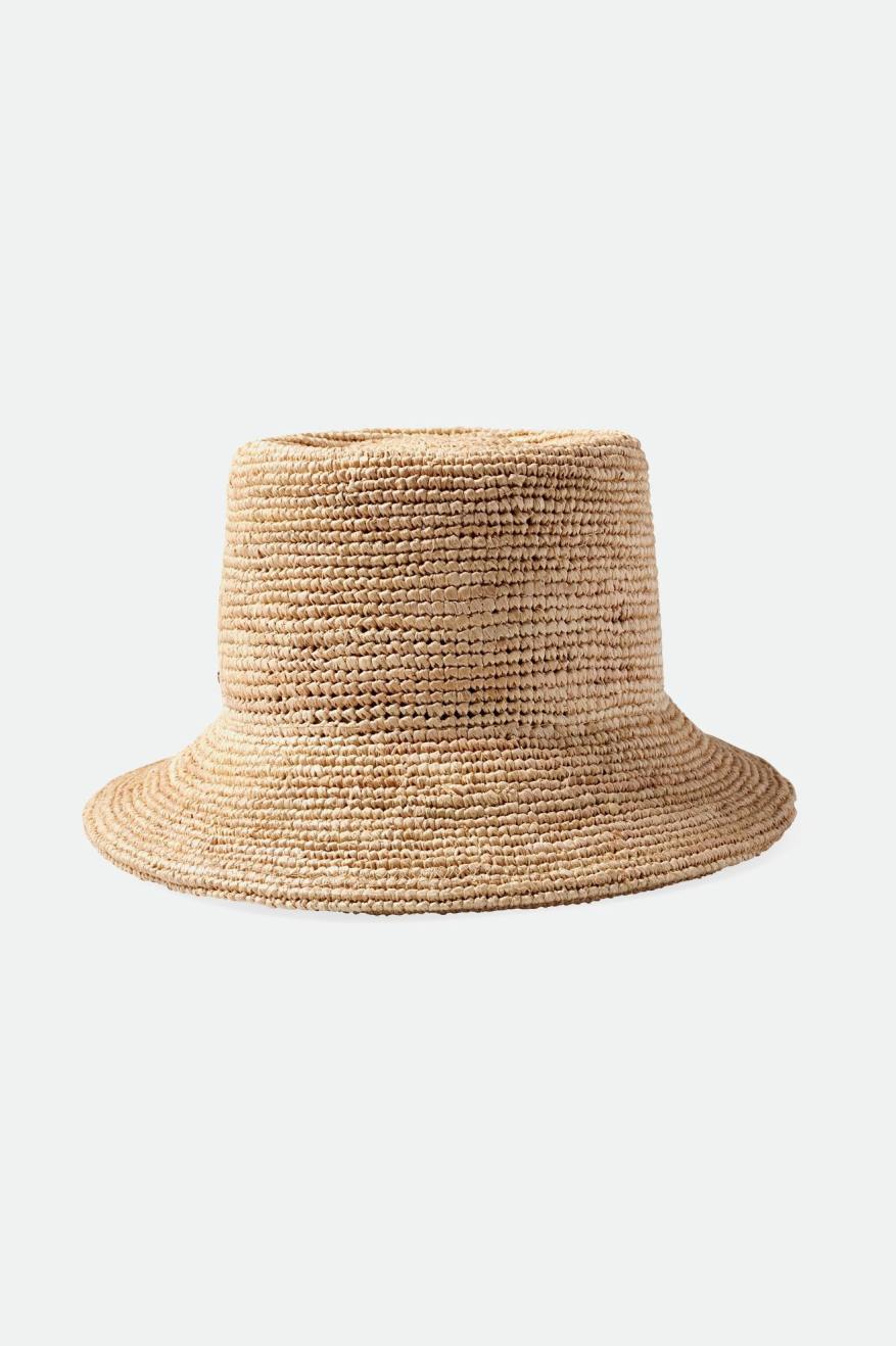 Ellee Straw Bucket Hat for Women - Breathable Summer Sun Hat with Wide Brim - Perfect for Beach, Outdoor, Travel & Gardening - Tan