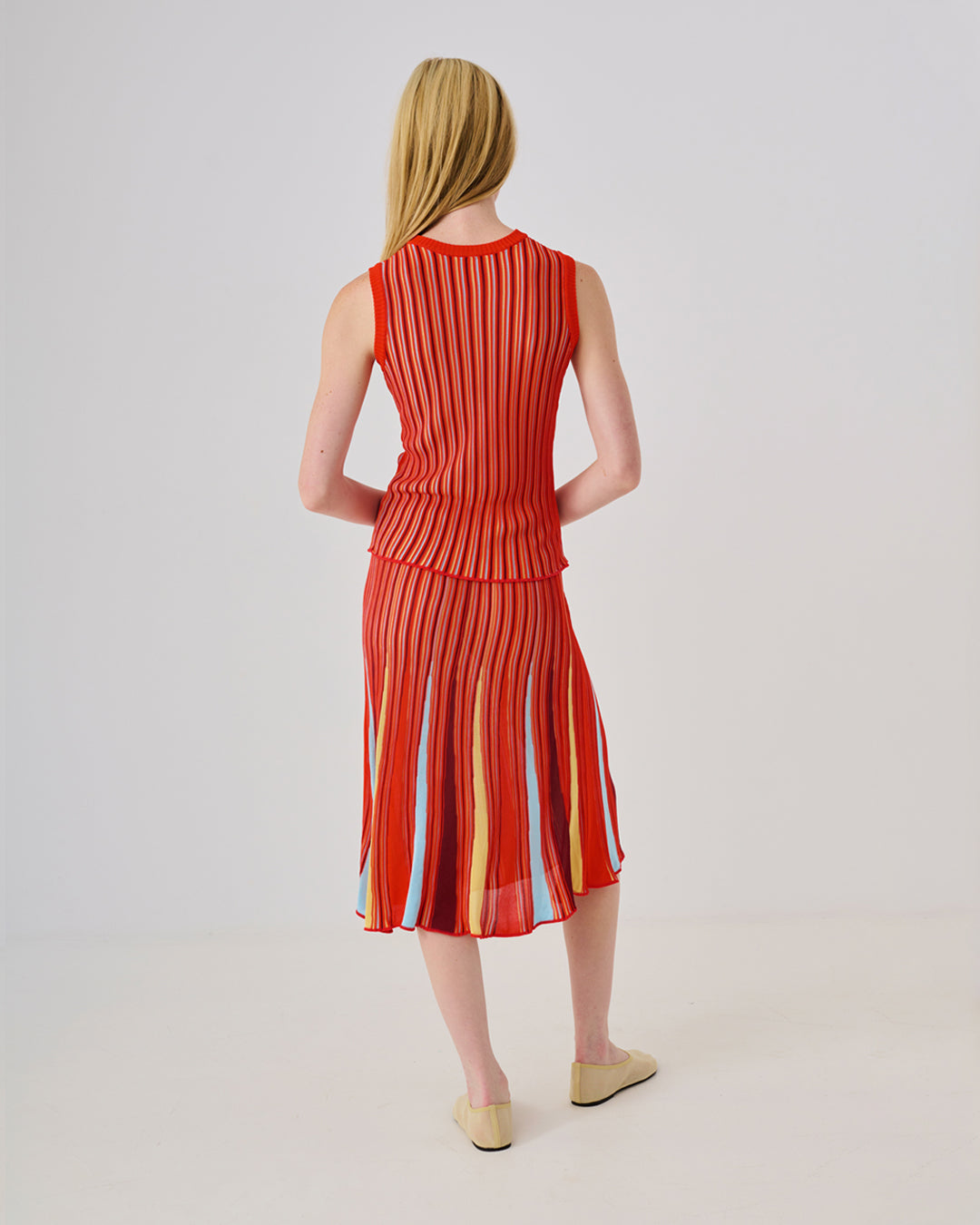 Sicilia Women's Long Flowy Skirt in Red - Elegant Maxi Skirt for Casual Wear, Beach, and Summer Outfits
