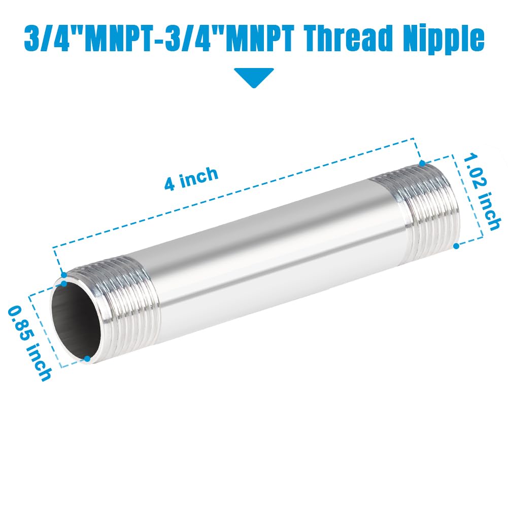 Quickun 304 Stainless Steel Nipple Pipe Fitting - 3/4