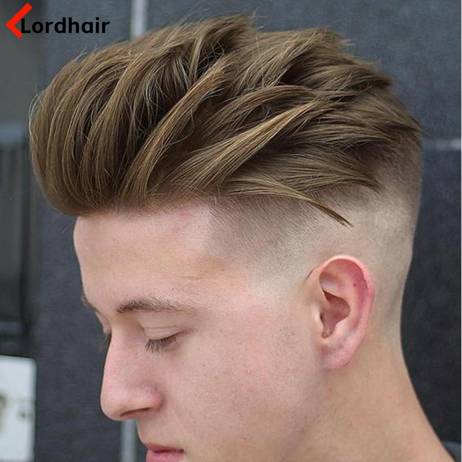 Lordhair Men's Human Hair Toupee - Natural Hairline French Lace Front Hair System with Skin Perimeter | Undetectable Hair Replacement for Thinning Hair & Baldness | Perfect for Daily Wear, Special Occasions & Professional Settings