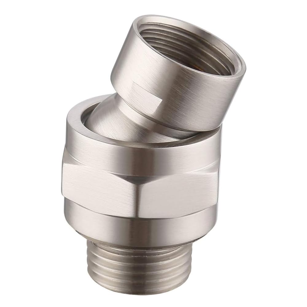 Adjustable Shower Head Extension Arm with Swivel Ball Adapter - Flexible Shower Connector in Brushed Nickel - Perfect for Bathroom Renovation & Spa-Like Shower Experience