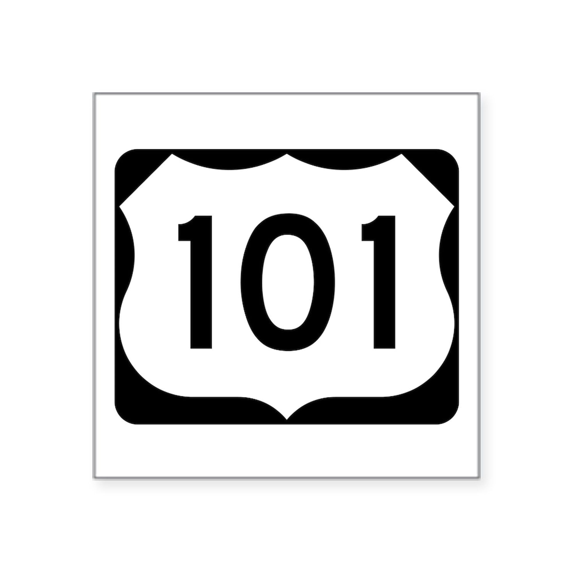 US Route 101 Square Bumper Sticker - 3x3 Inch Durable Car Decal for Cars, Trucks & Laptops - Perfect for Road Trips & Travel Enthusiasts