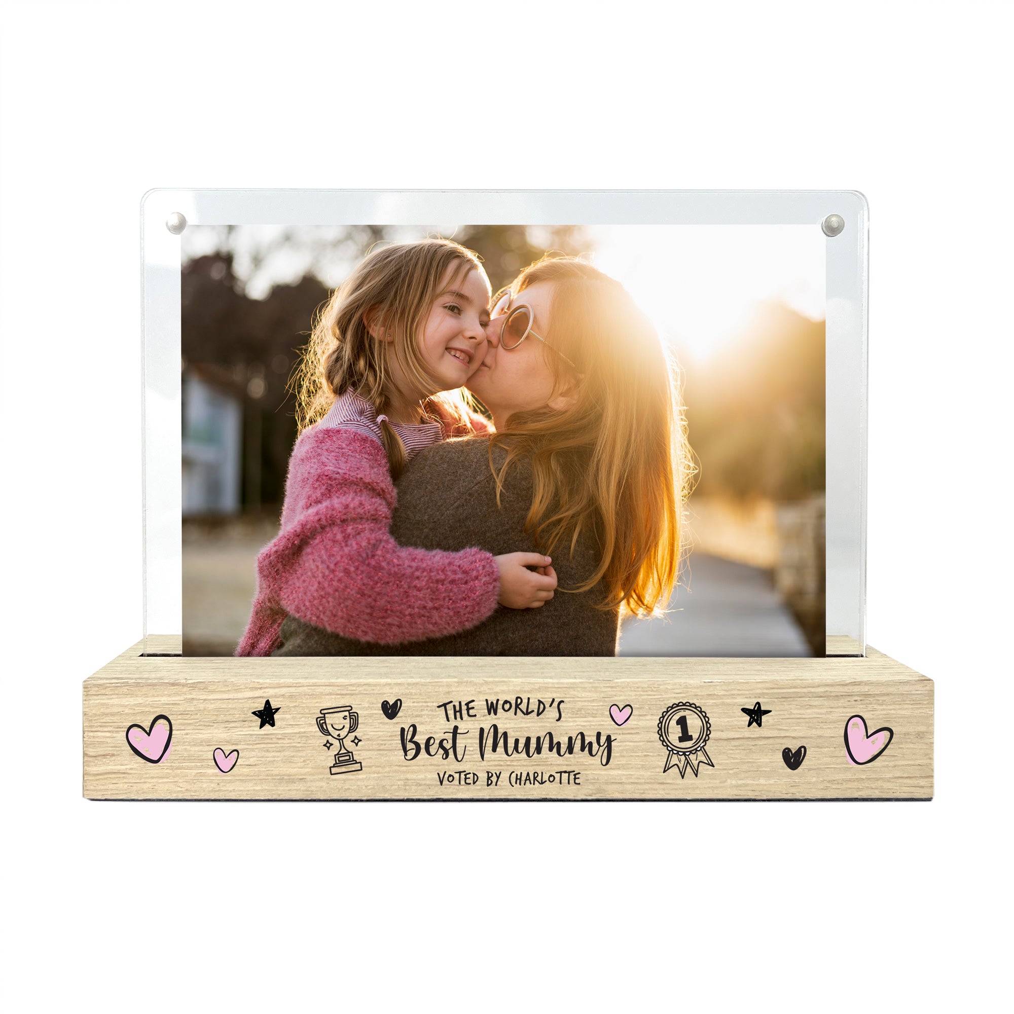 Personalized 'World's Best Mom' Wooden Photo Frame 6x4 - Perfect Gift for Mother's Day, Birthday & Home Decor