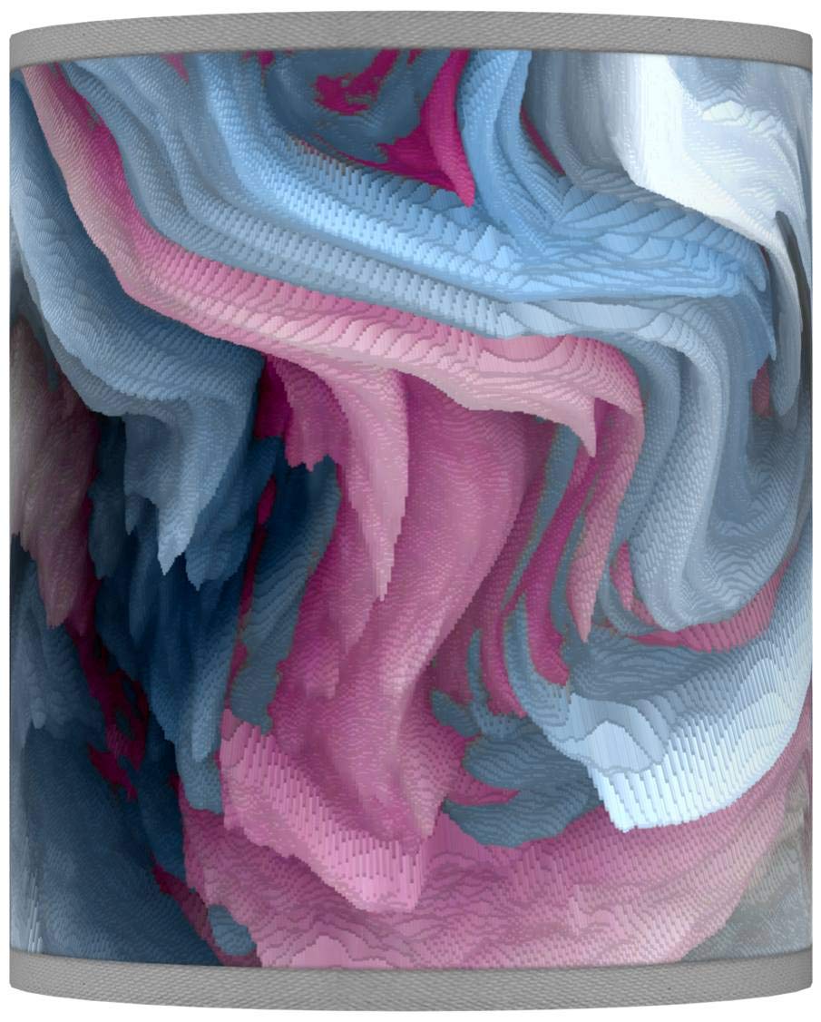 Europa Blue & Pink Drum Print Hardback Giclee Lamp Shade - 10