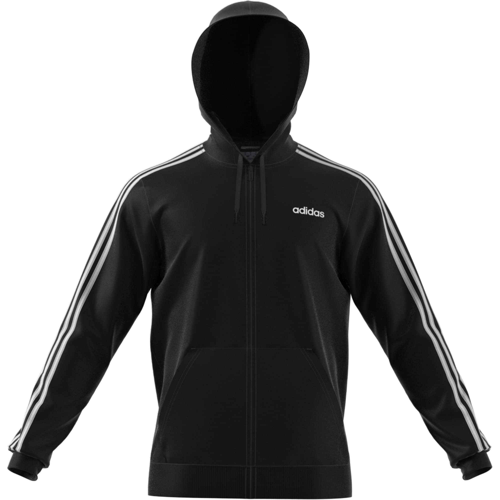 Adidas Men's Essentials 3-Stripes Fleece Hoodie - Soft Warm Pullover for Casual Wear, Gym & Outdoor Activities