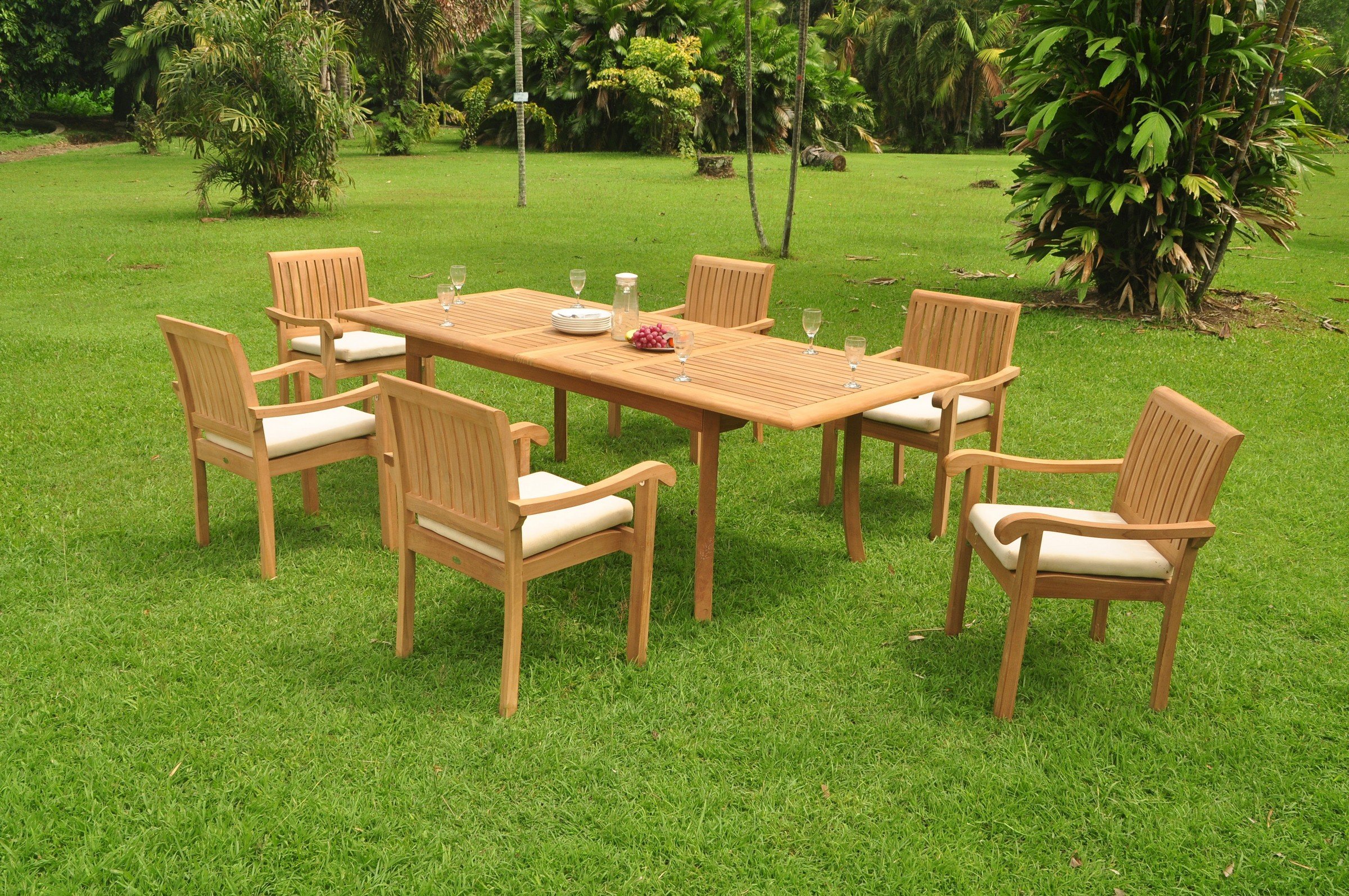 Premium 6-Piece Teak Wood Dining Set with 94