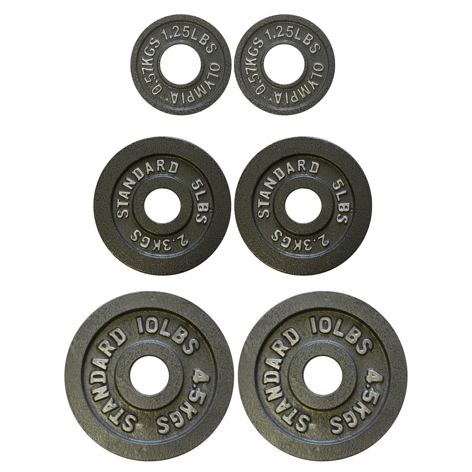 Ader Olympic 2-Inch Gray Bumper Plates Set - 1.25lb, 5lb, 10lb Weight Plates for CrossFit, Home Gym & Strength Training